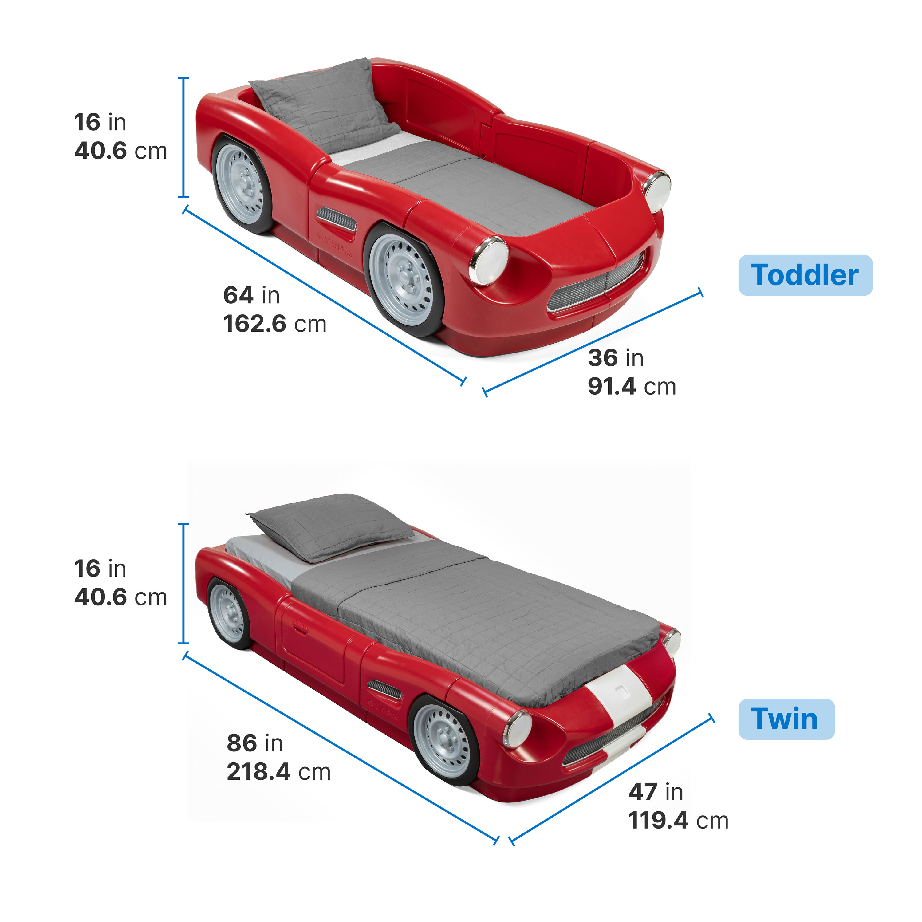 Step2 Roadster Toddler to Twin Children’s Extendable Bed