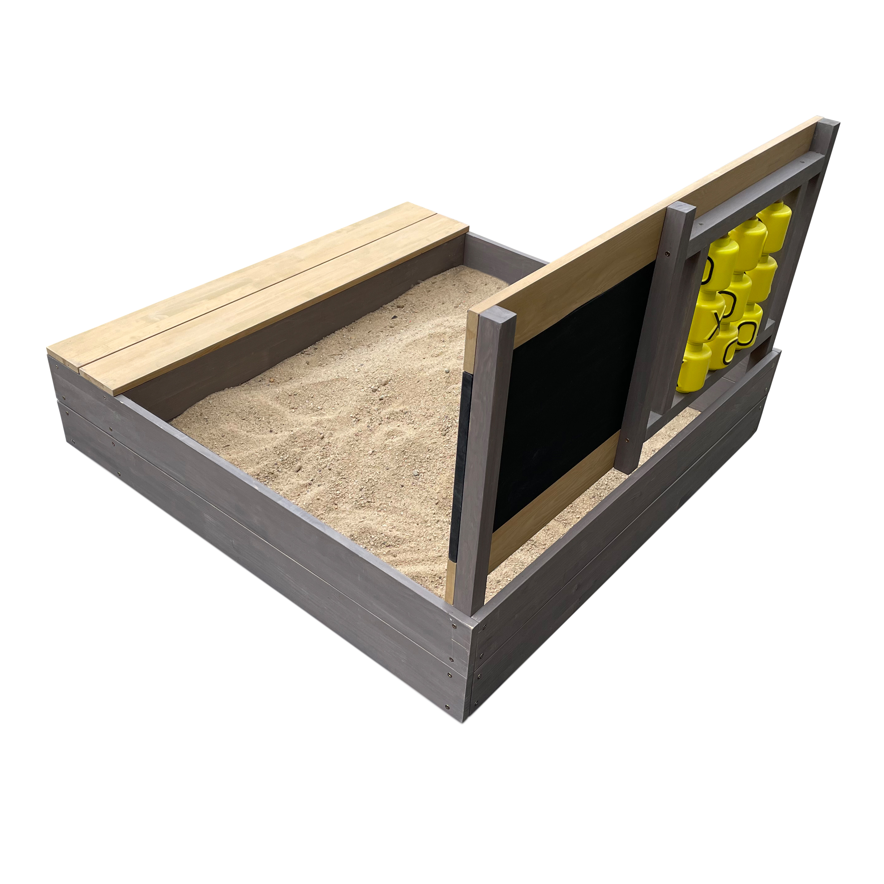AXI Kitty Sandbox with Tic Tac Toe - 100 x 100 cm - Grey/Brown