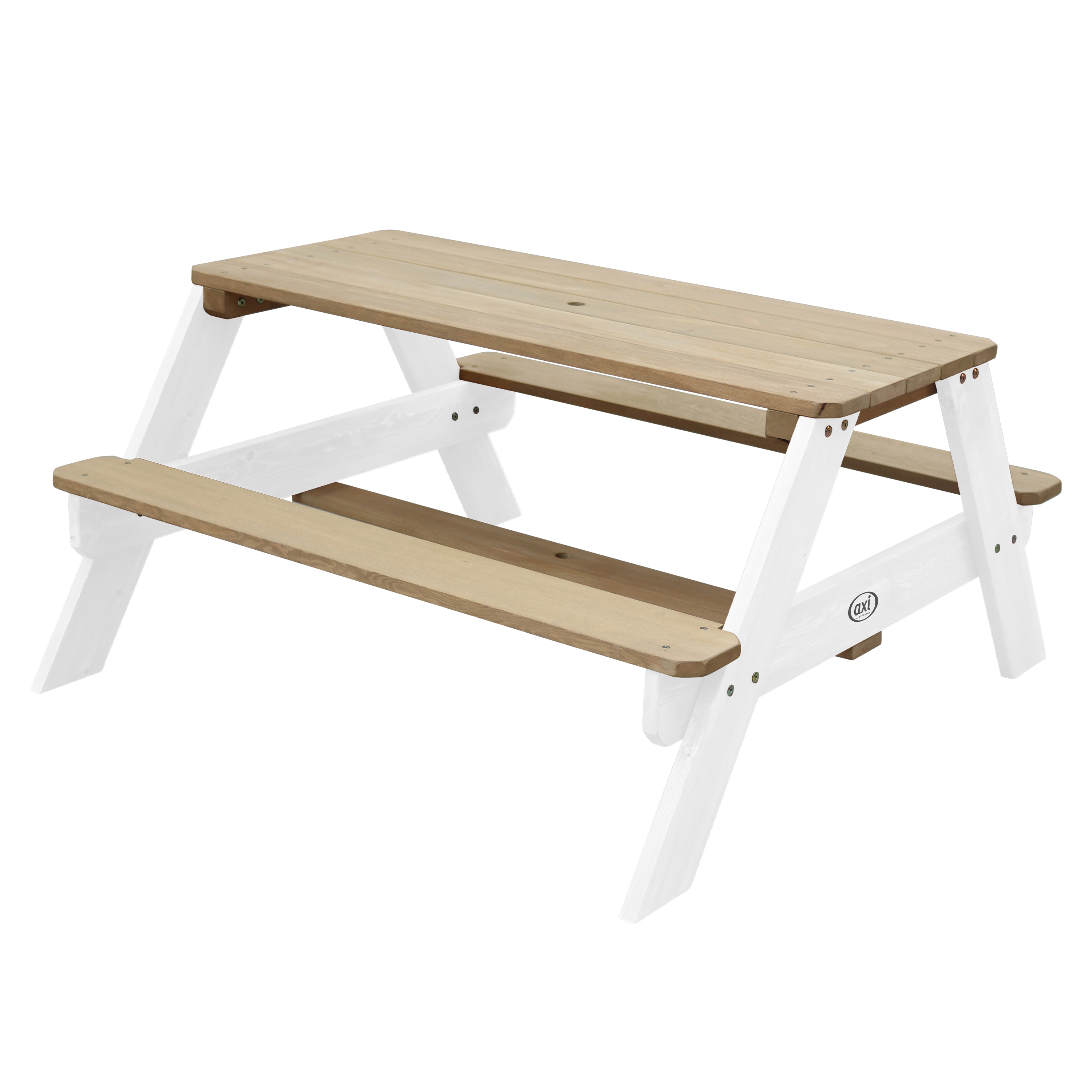 AXI Nick Picnic Table Brown/White - Umbrella Blue/White