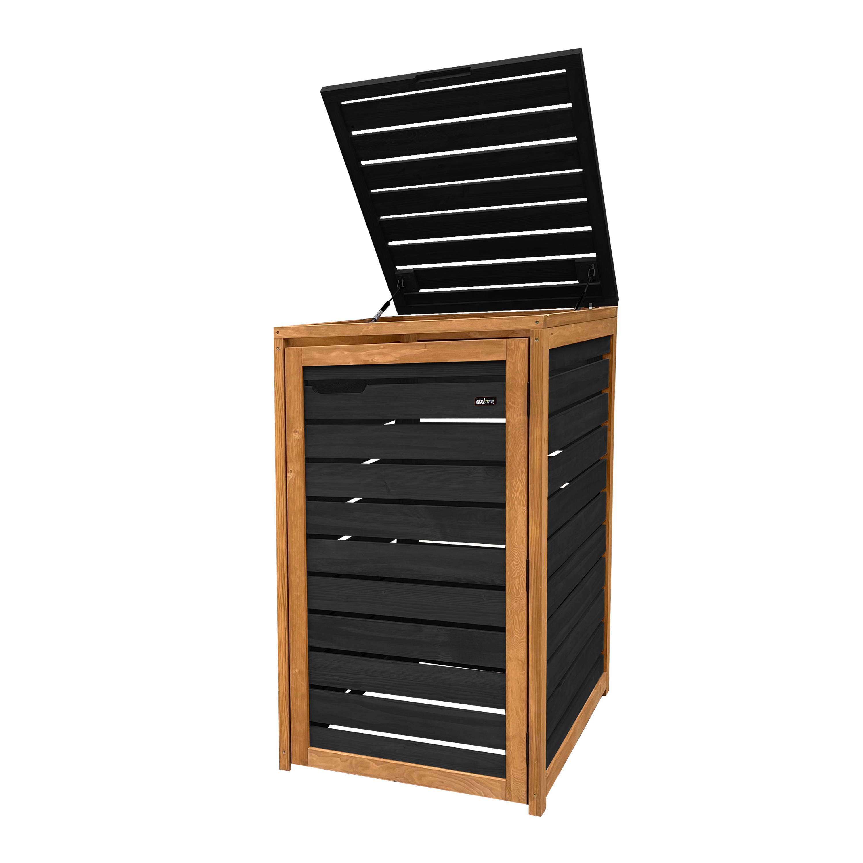 AXI Lex Wooden Bin Storage Black/Brown - 1 bin