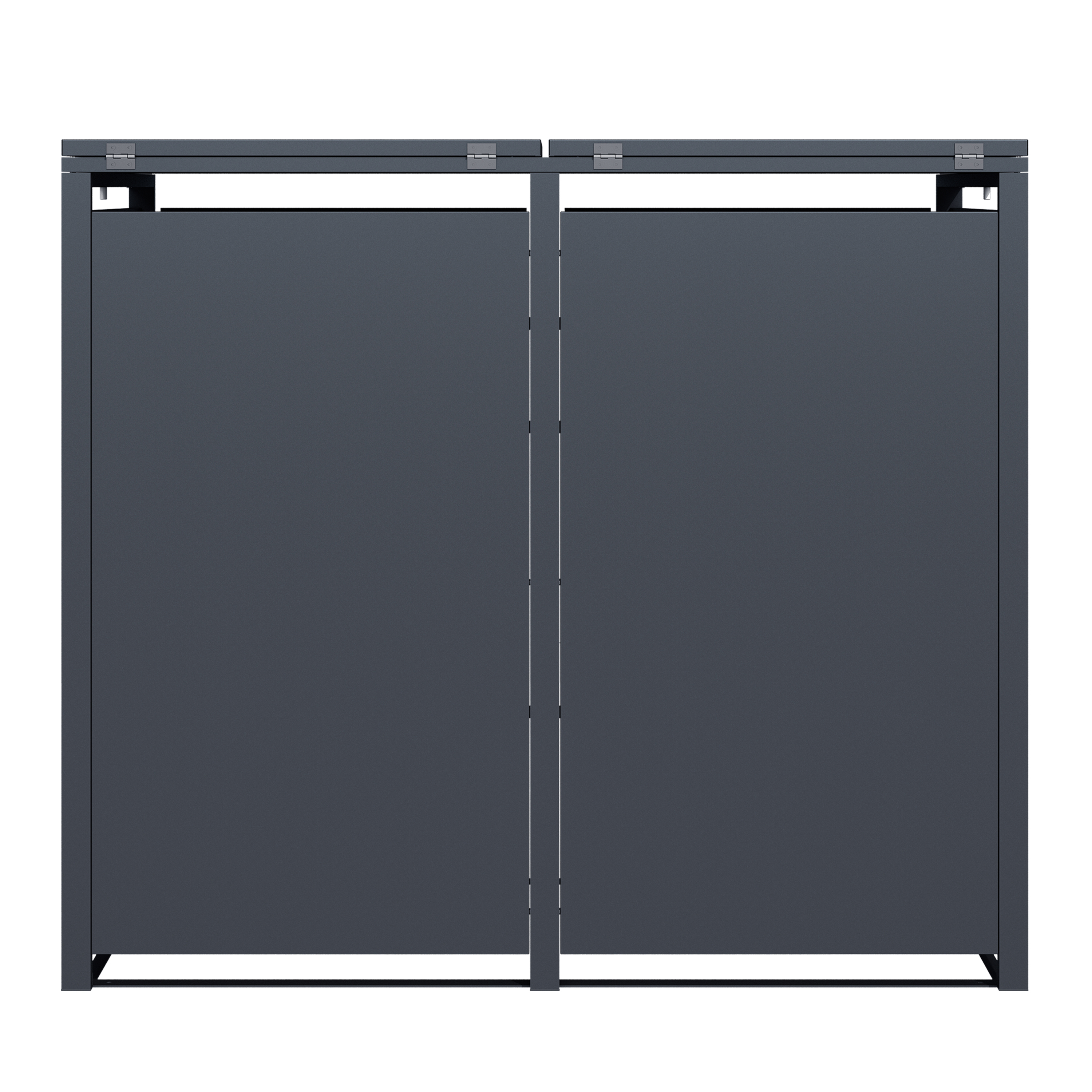 AXI Lucas Metal Garbage Bin Shed Anthracite/Wood look - 2 Garbage Bins