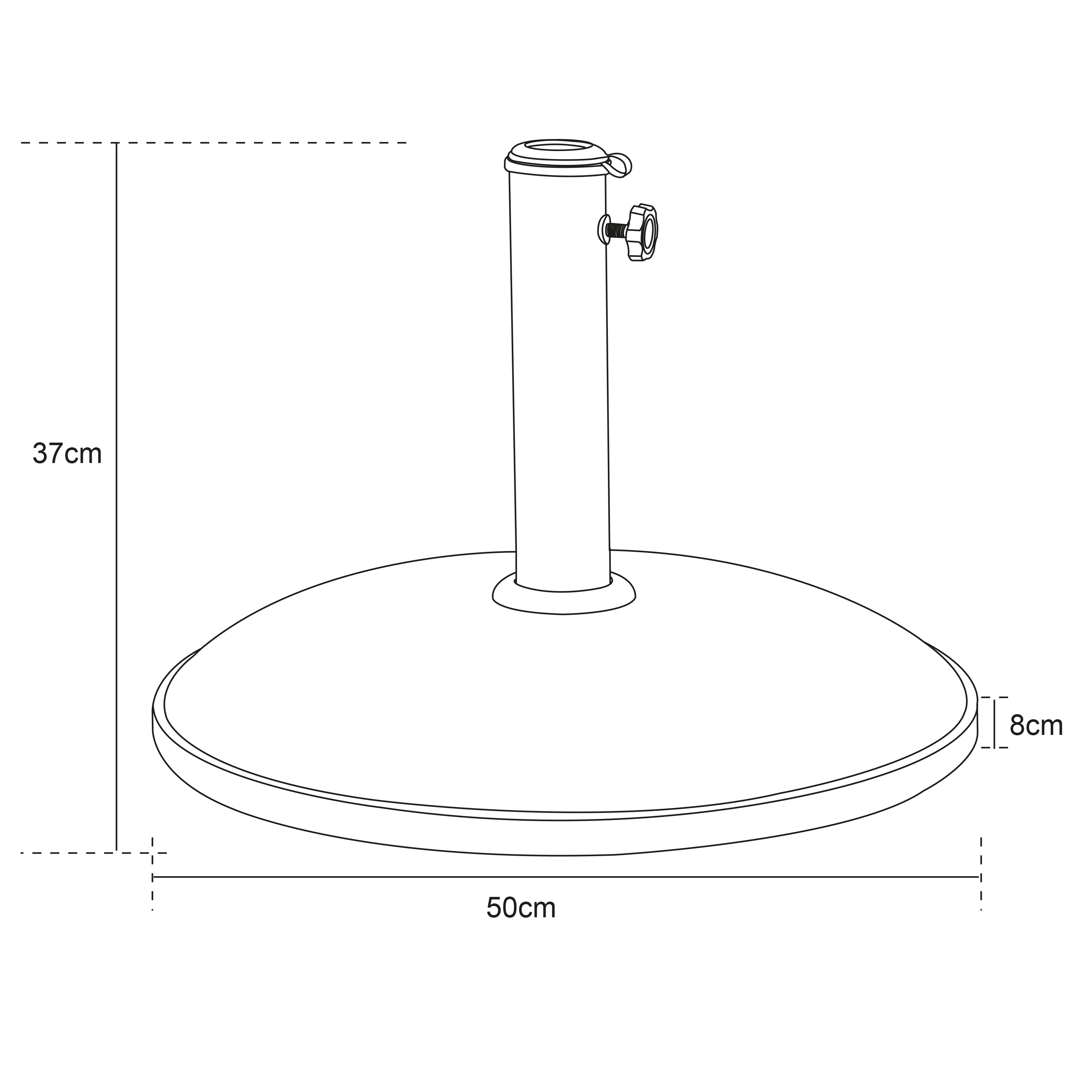 AXI Noor Centre Pole Parasol Ø 300cm incl. parasol base Anthracite/Grey