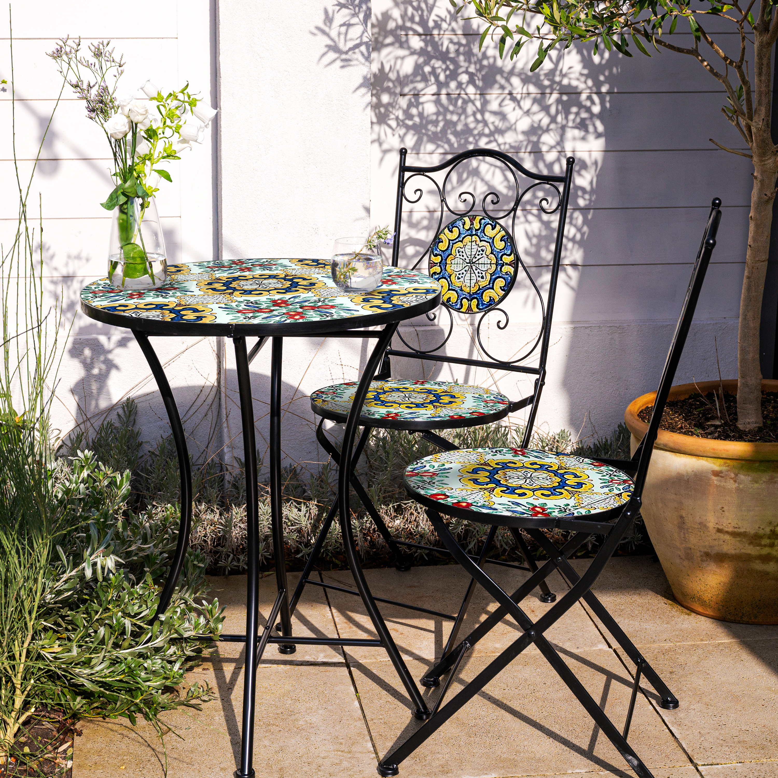 AXI Amélie Bistro Chairs Foldable Classic Multicolour – Set 2 pieces