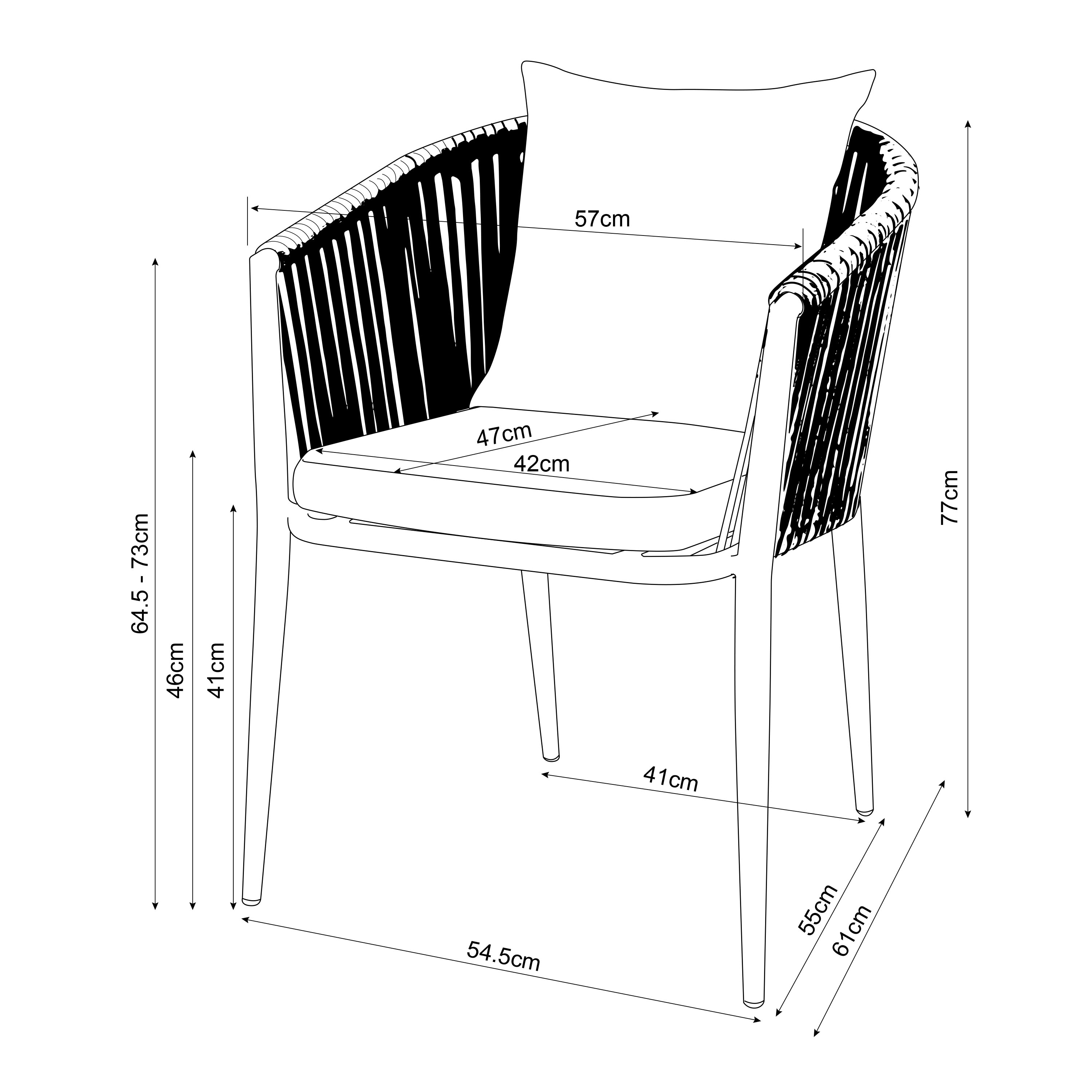 AXI Chay Garden Set with 8 Chairs – Antraciet with Polywood in Wood Effect