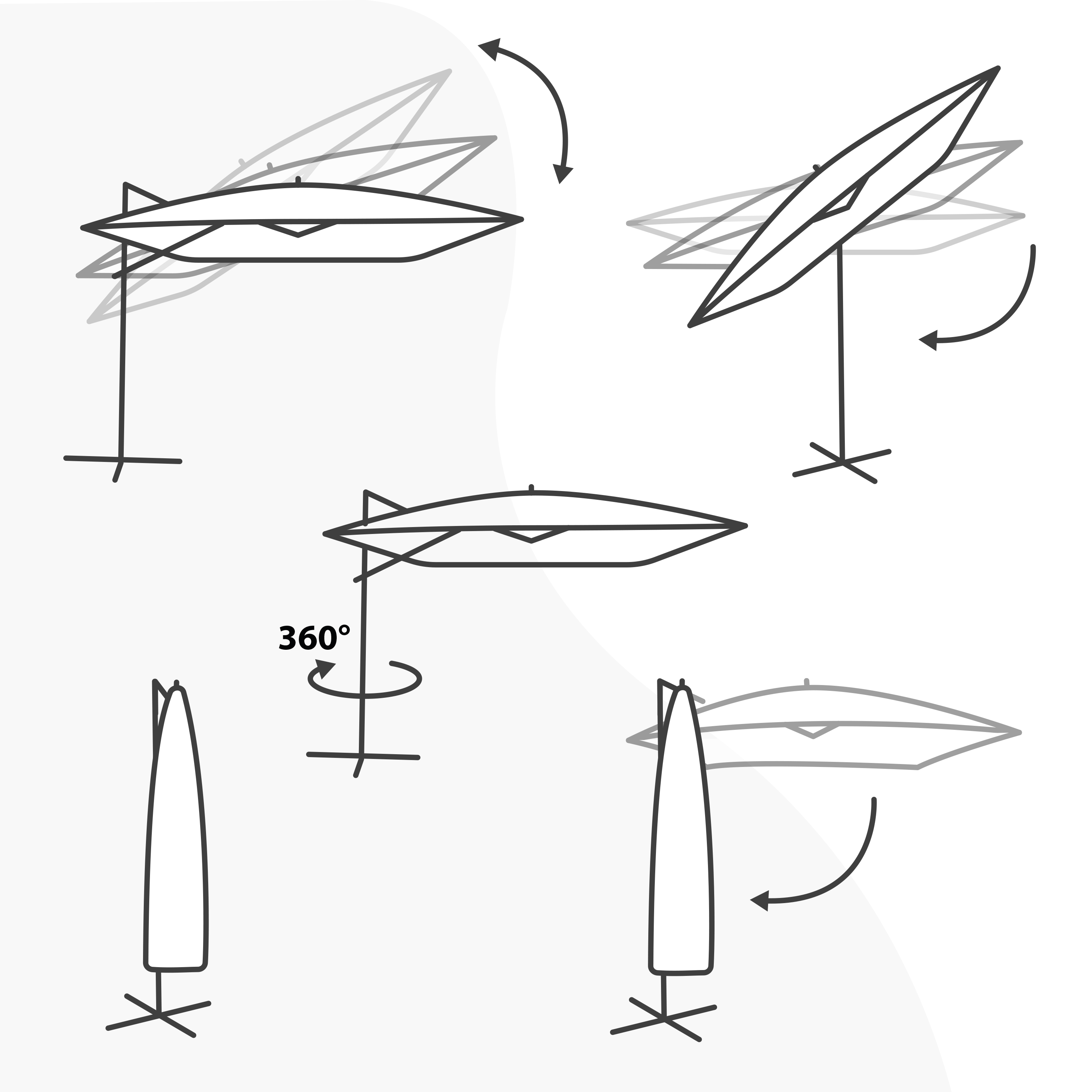 AXI Alina Cantilever Parasol 300x300cm Anthracite/Grey