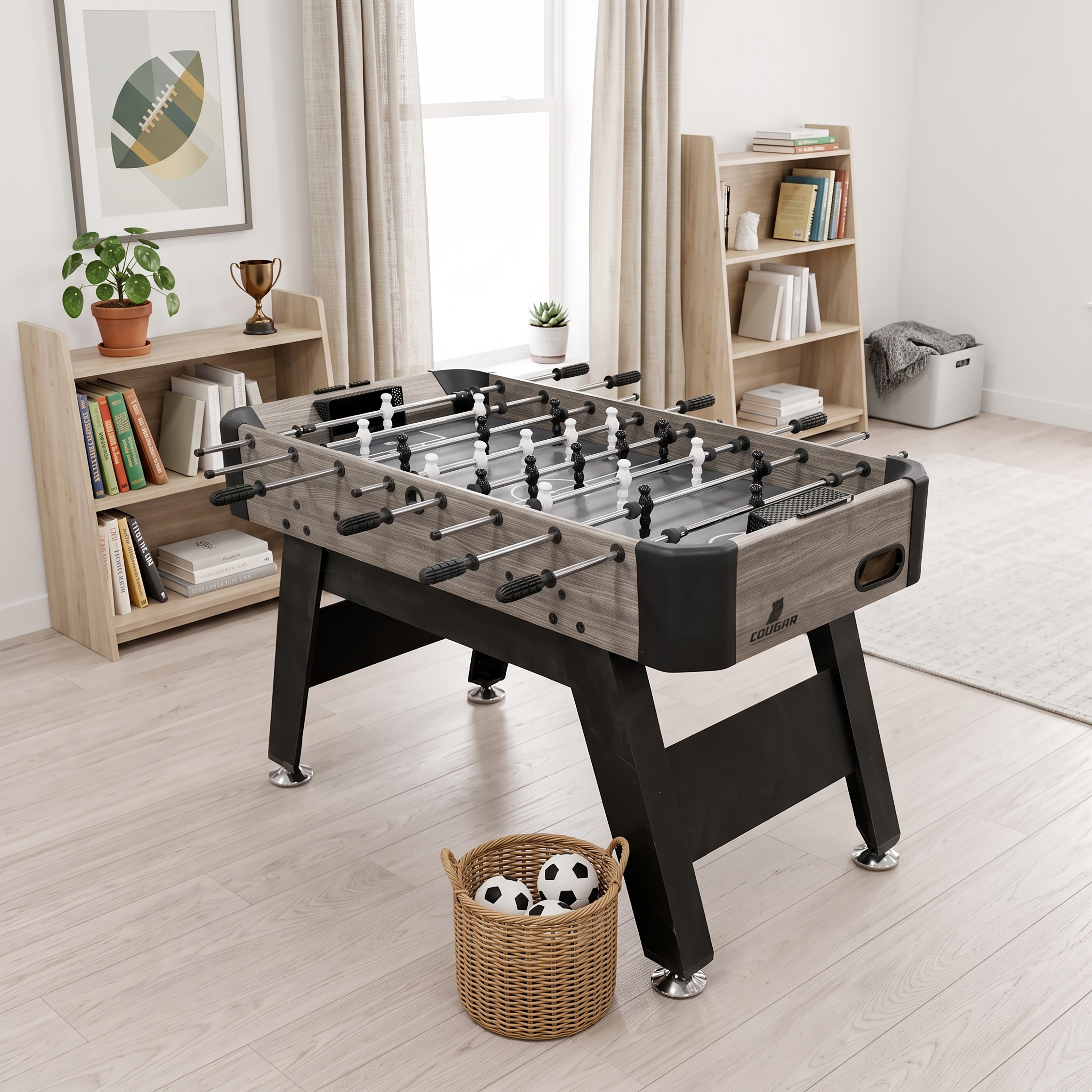Cougar Striker Football Table Oak/Black