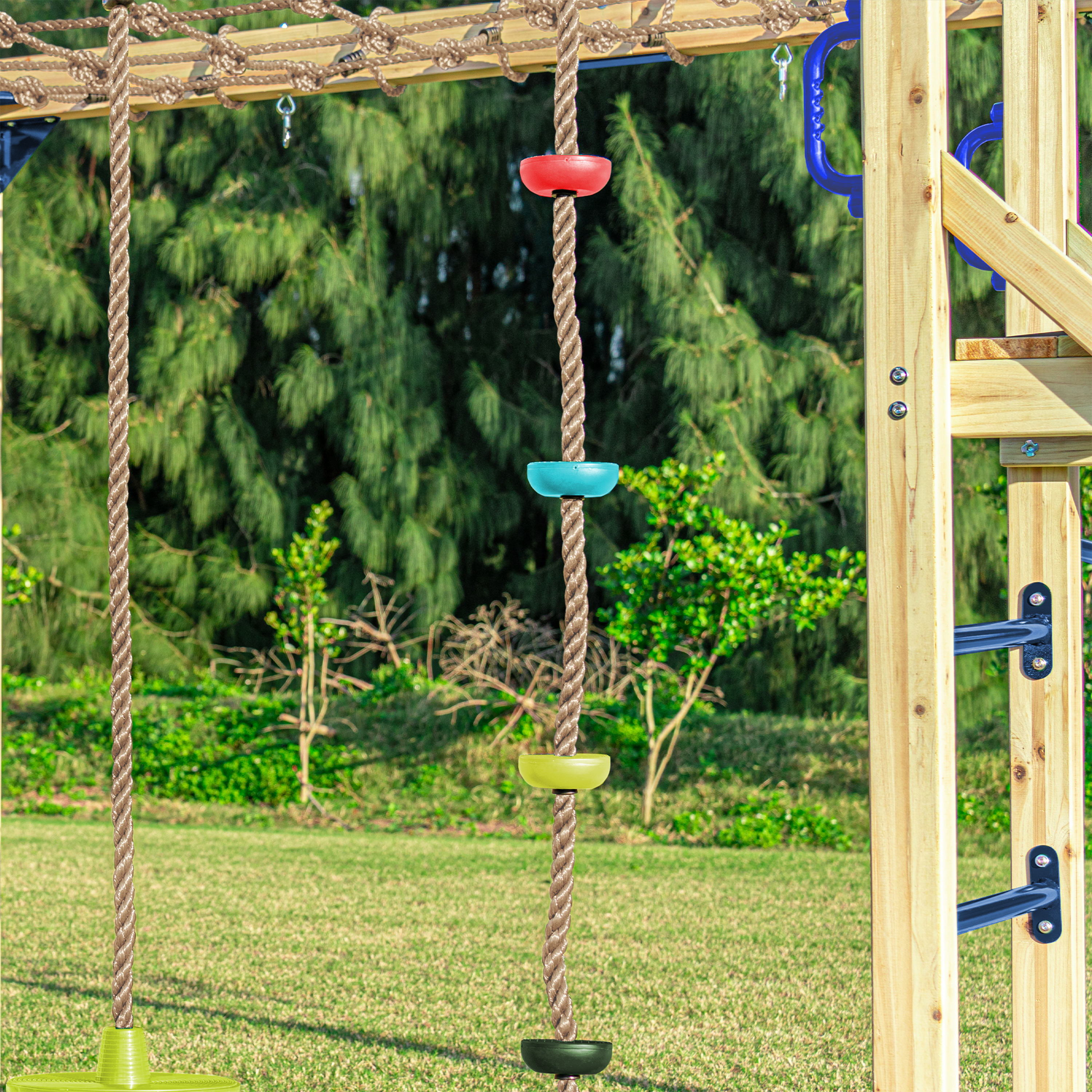 AXI Boris Wooden Playcentre with Swings, Trapeze, Climbing Nets and Monkey Bars – White Slide