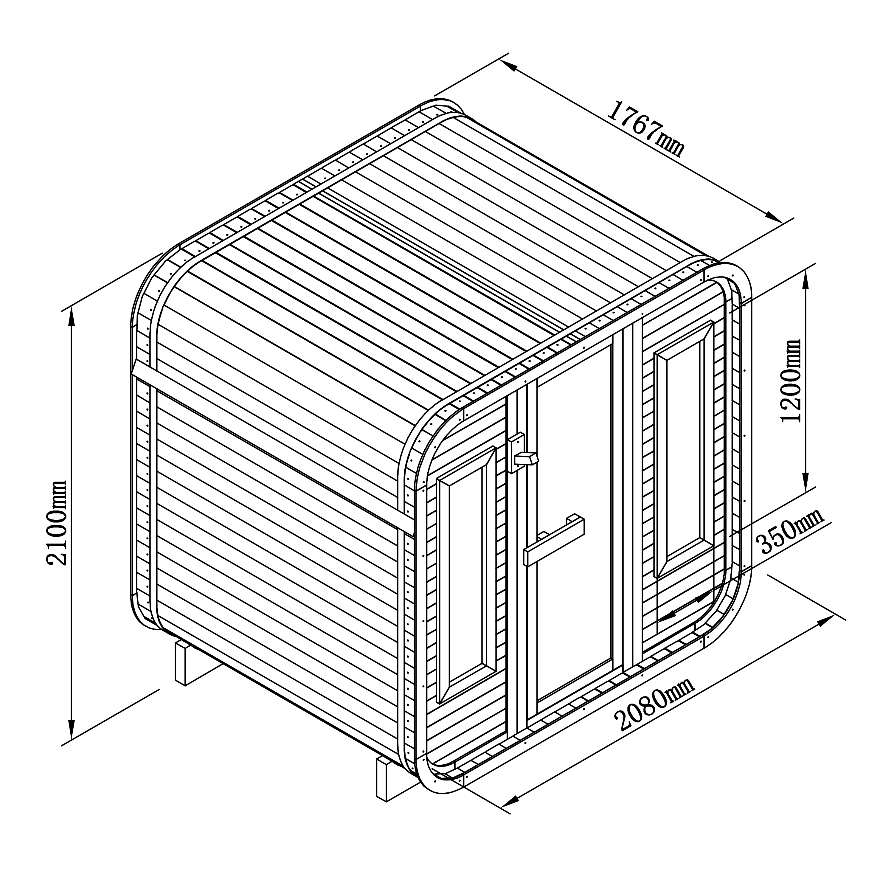 AXI Cube Outdoor Sauna Thermowood XL 4-8 Persons - excl. Sauna Heater
