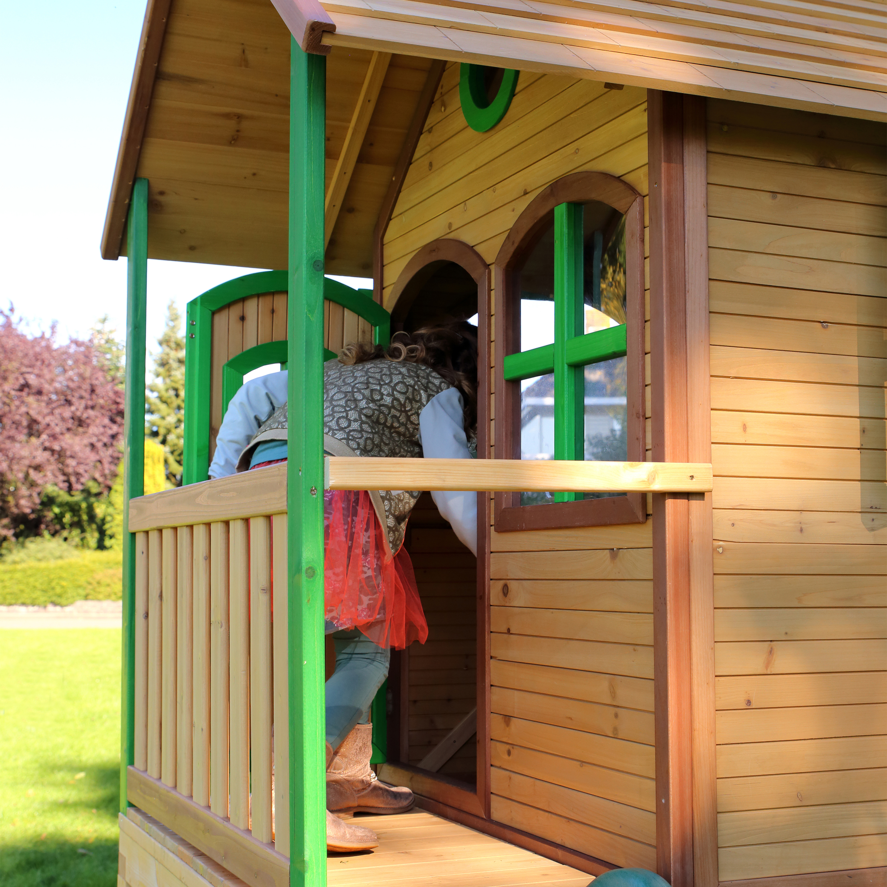 AXI Laura Playhouse Brown/Green - Green Slide