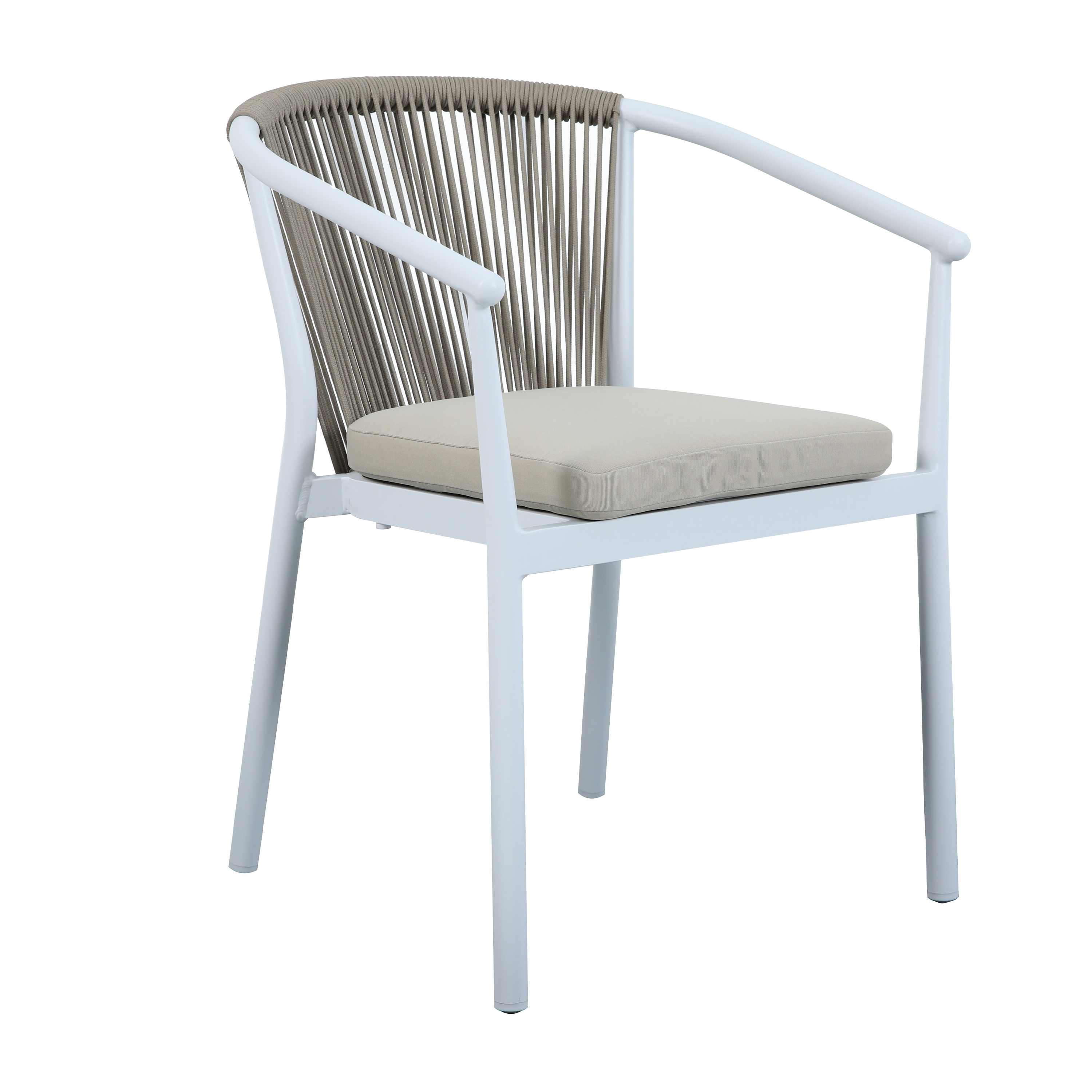 AXI Suvi Garden Set with 4 chairs - White/Teak-look Polywood