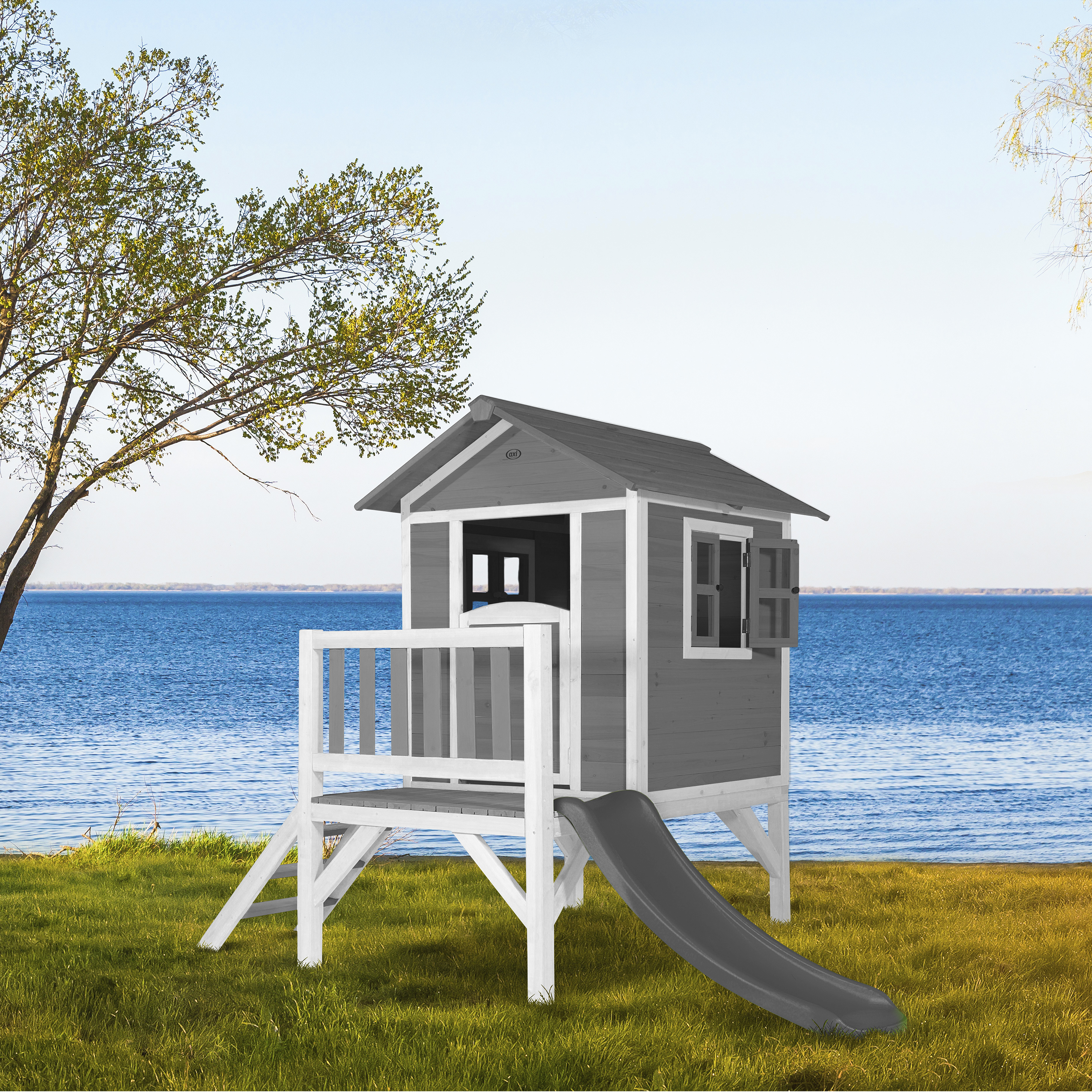 AXI Lodge XL Playhouse Cool Grey - Grey Slide