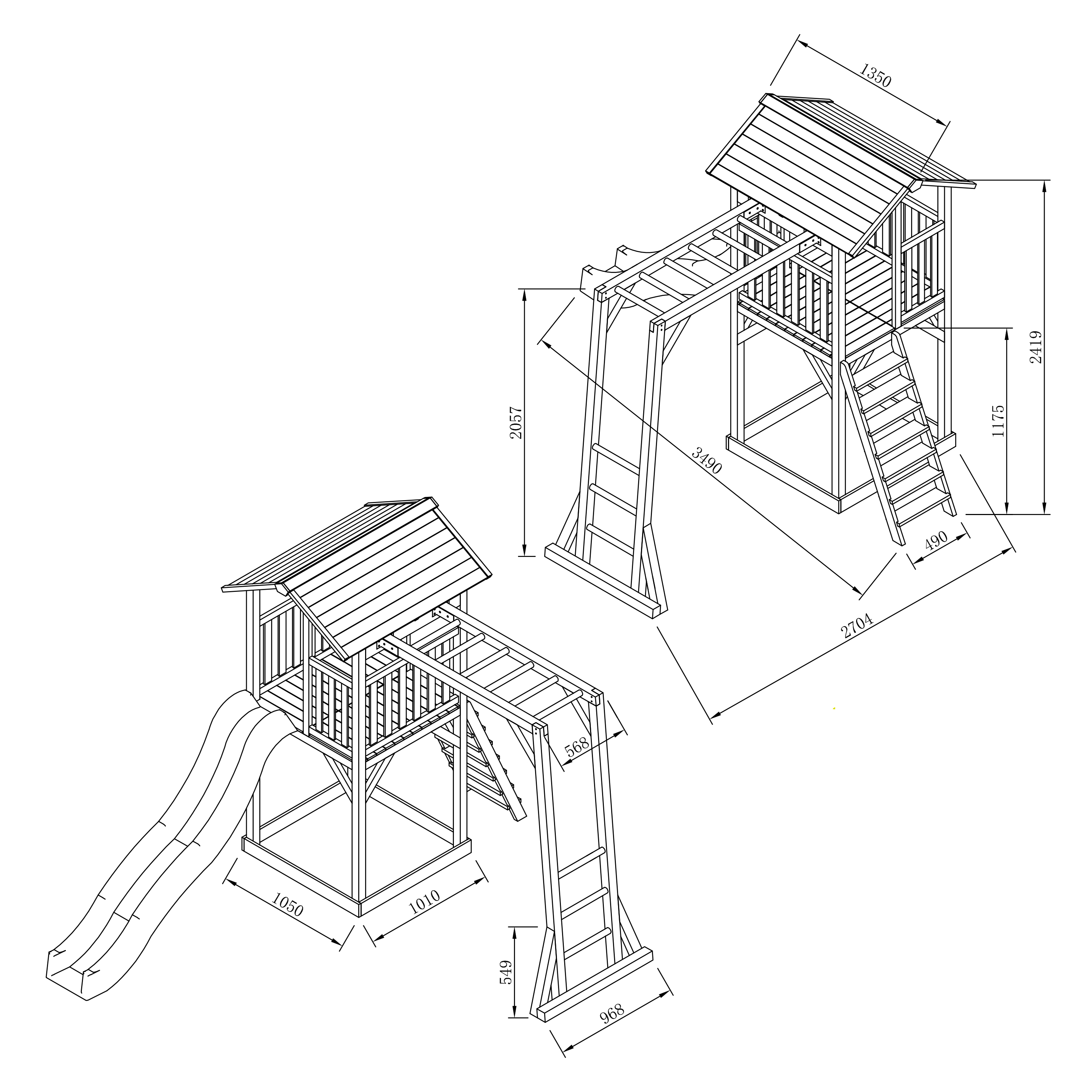 AXI Beach Tower with Climbing Frame Grey/White - Purple Slide