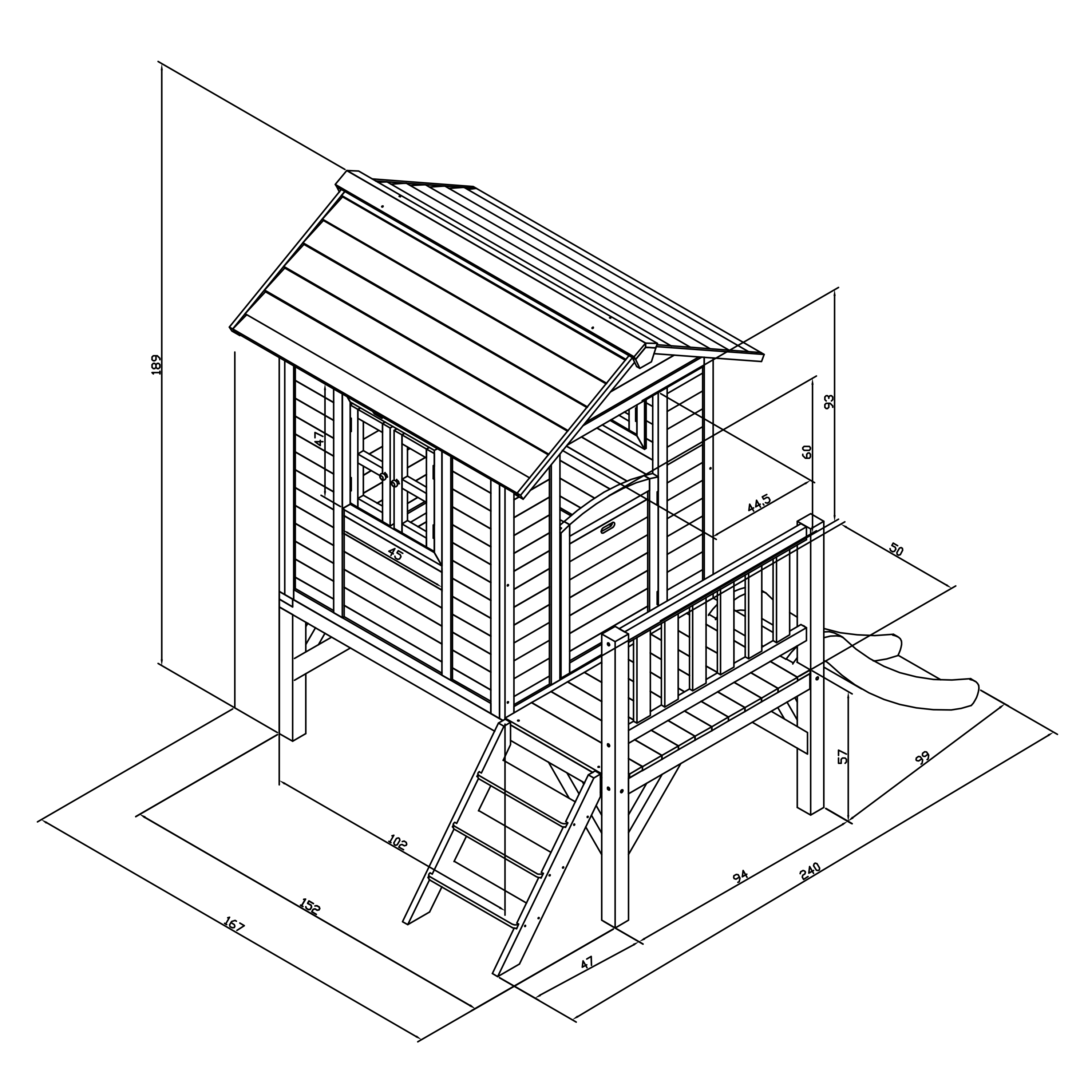 AXI Lodge XL Playhouse Cool Grey - Grey Slide