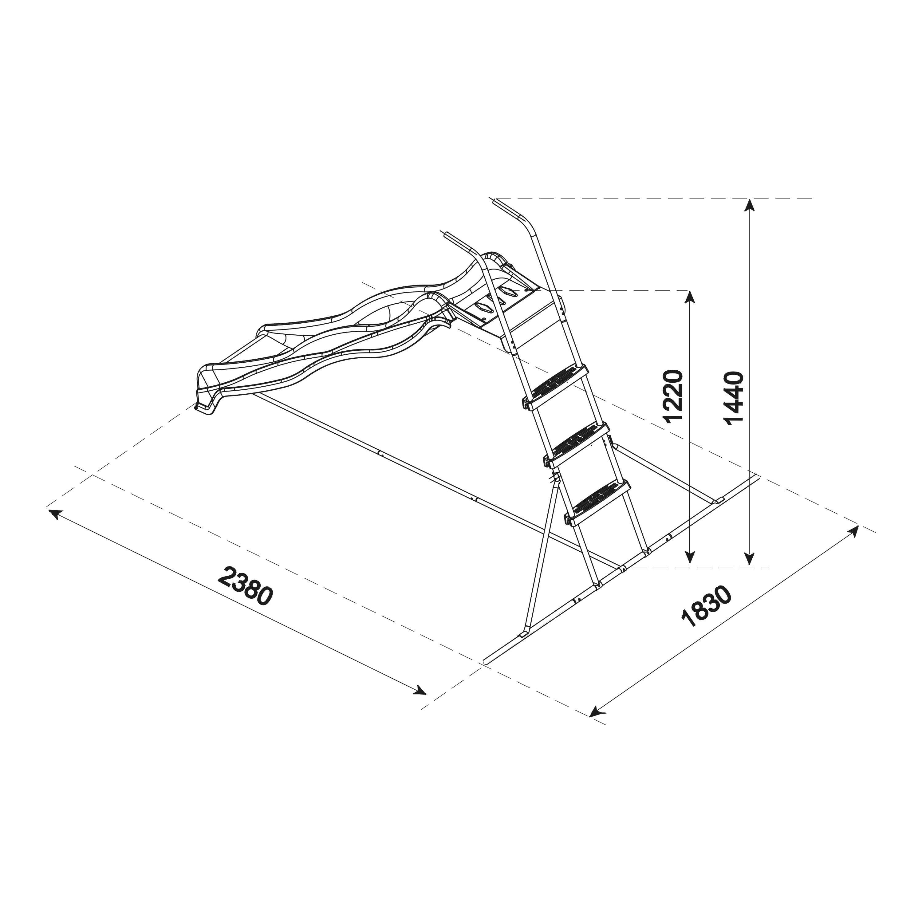 AXI Freestanding Slide 220cm - Lime Green/Anthracite