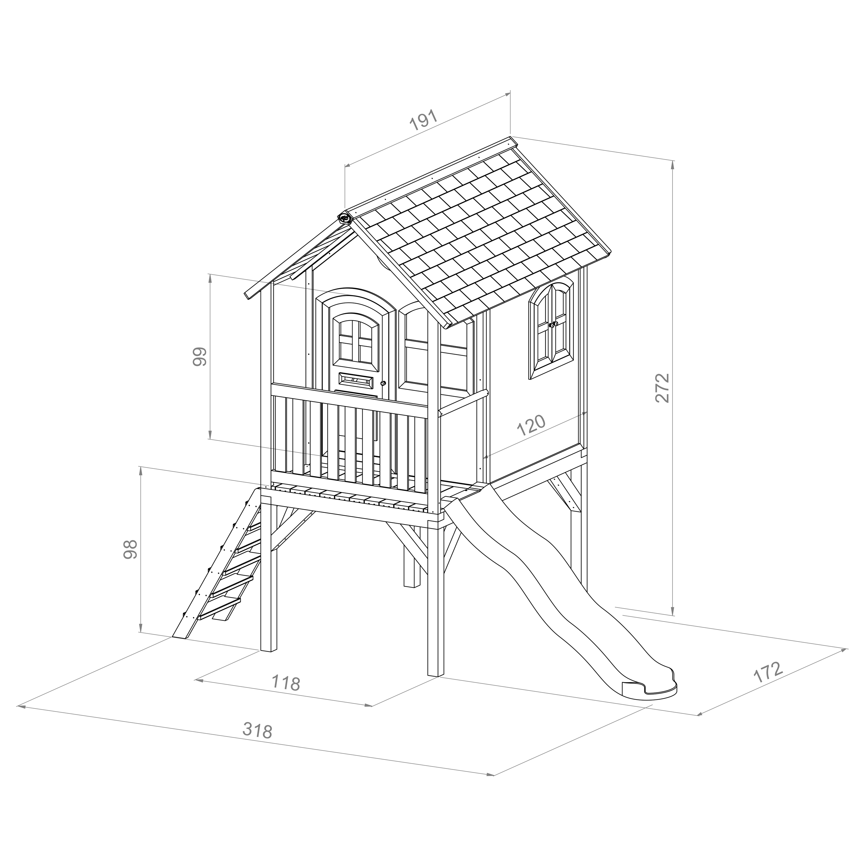 AXI Laura Playhouse Brown/White - Grey Slide