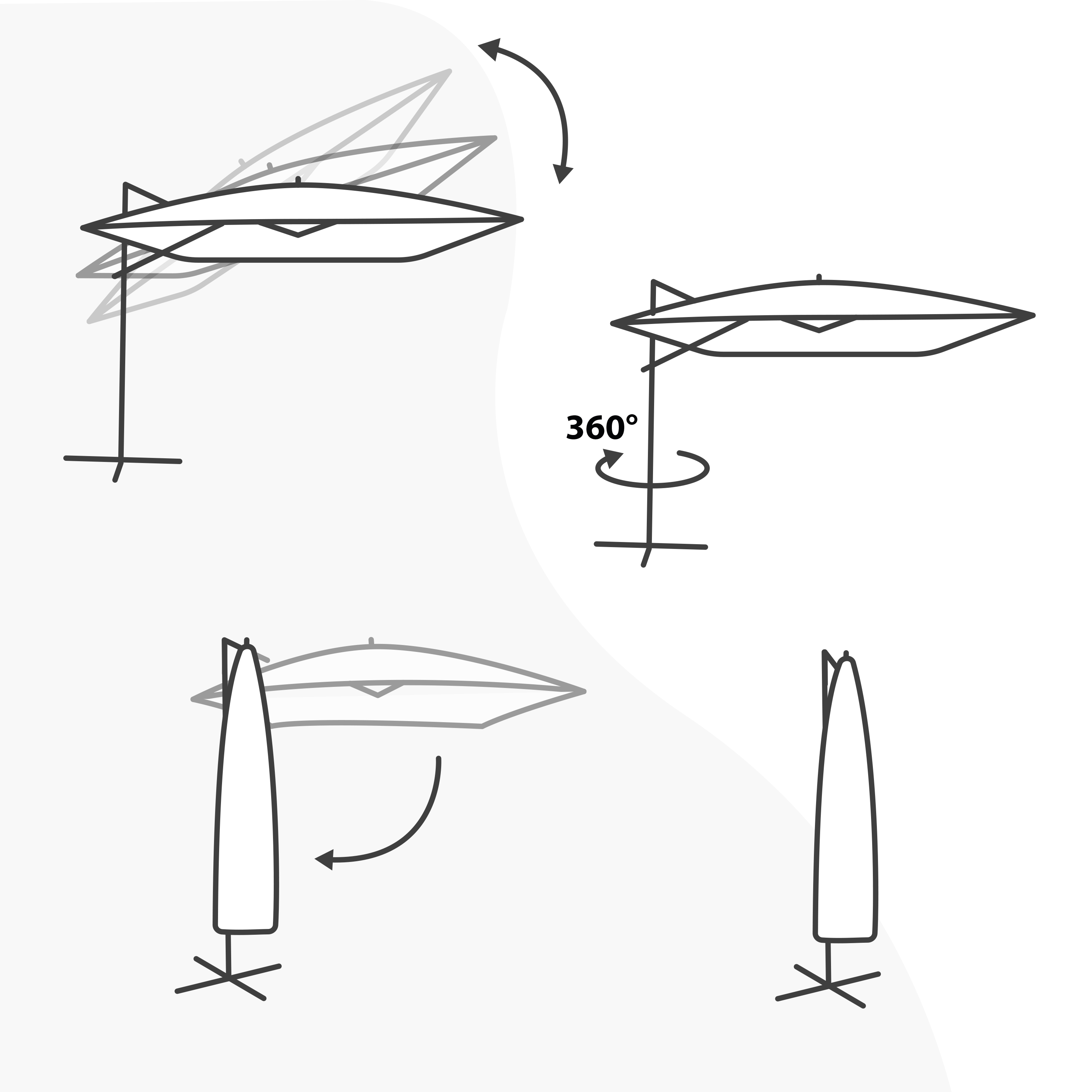 AXI Solea Cantilever Parasol Ø 300cm Wood-look/Taupe