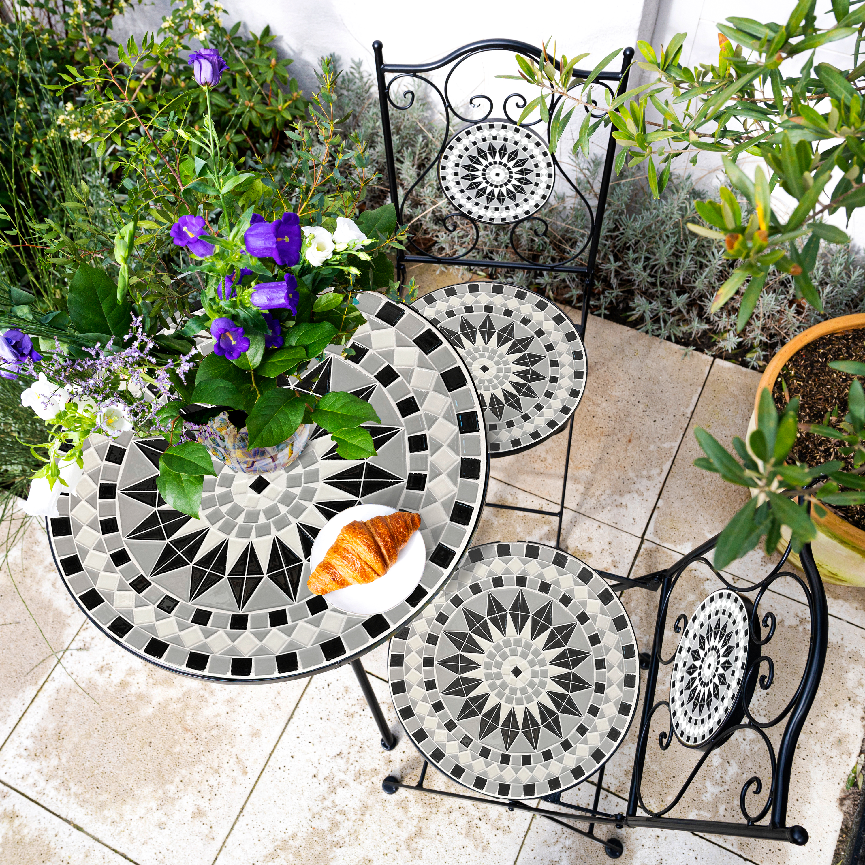 AXI Amélie Bistro Chairs Foldable Black/White – Set 2 pieces