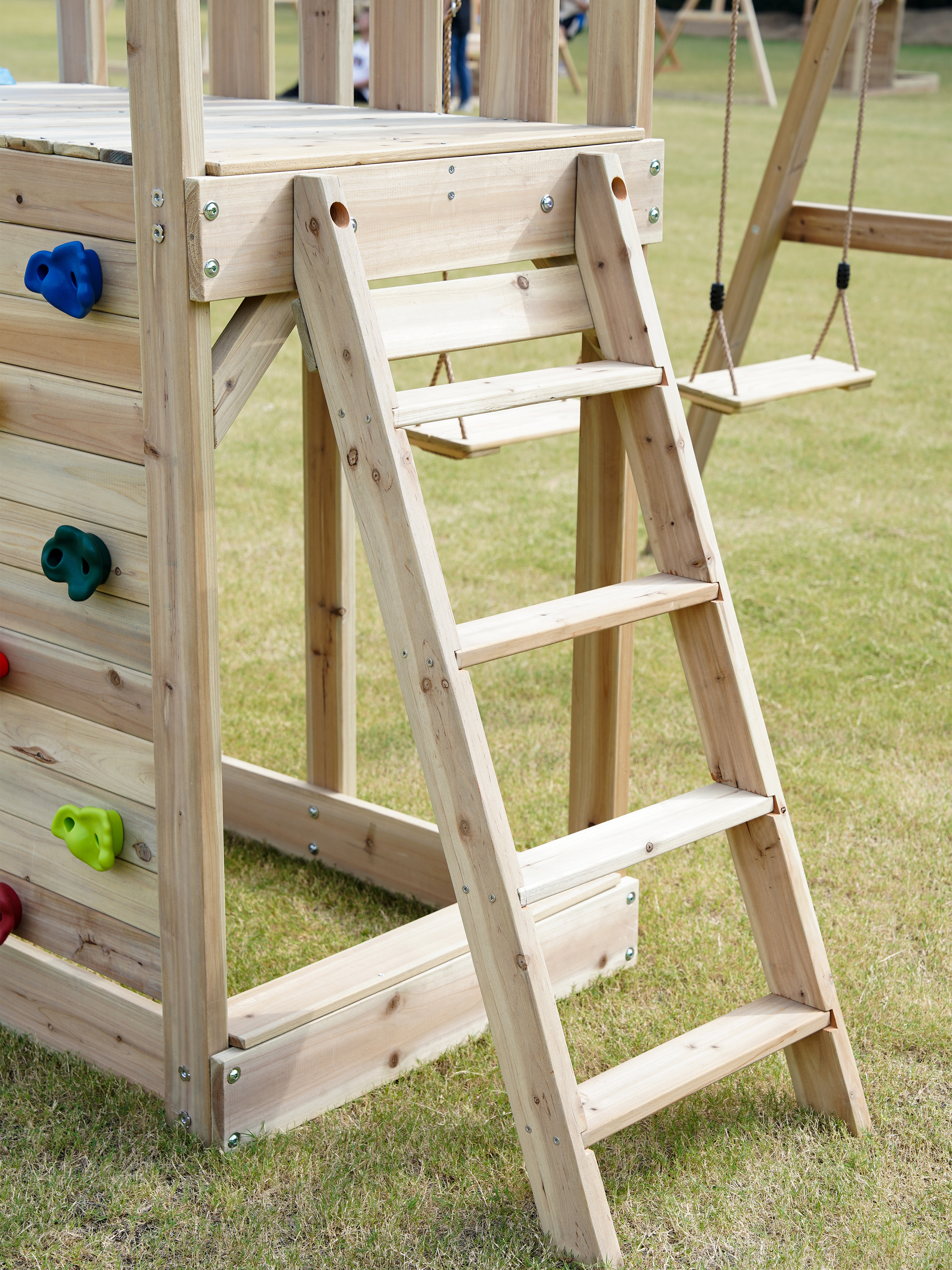 AXI Moos Climbing Frame with Double Swing Set - Lime Green Slide
