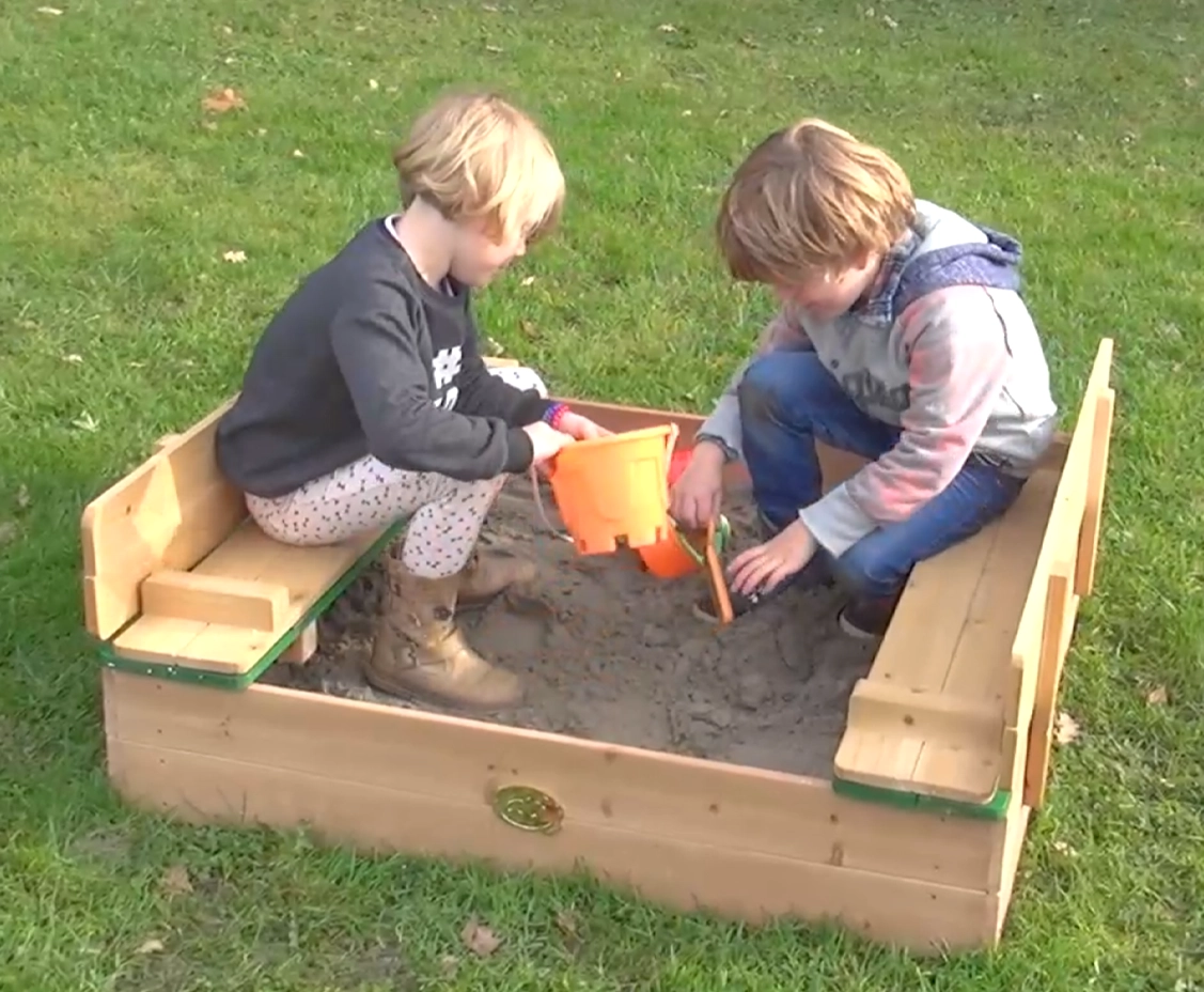 Thumbnail AXI Ella Zandbak met bankjes in Bruin/Groen - Buitenspelen met zand