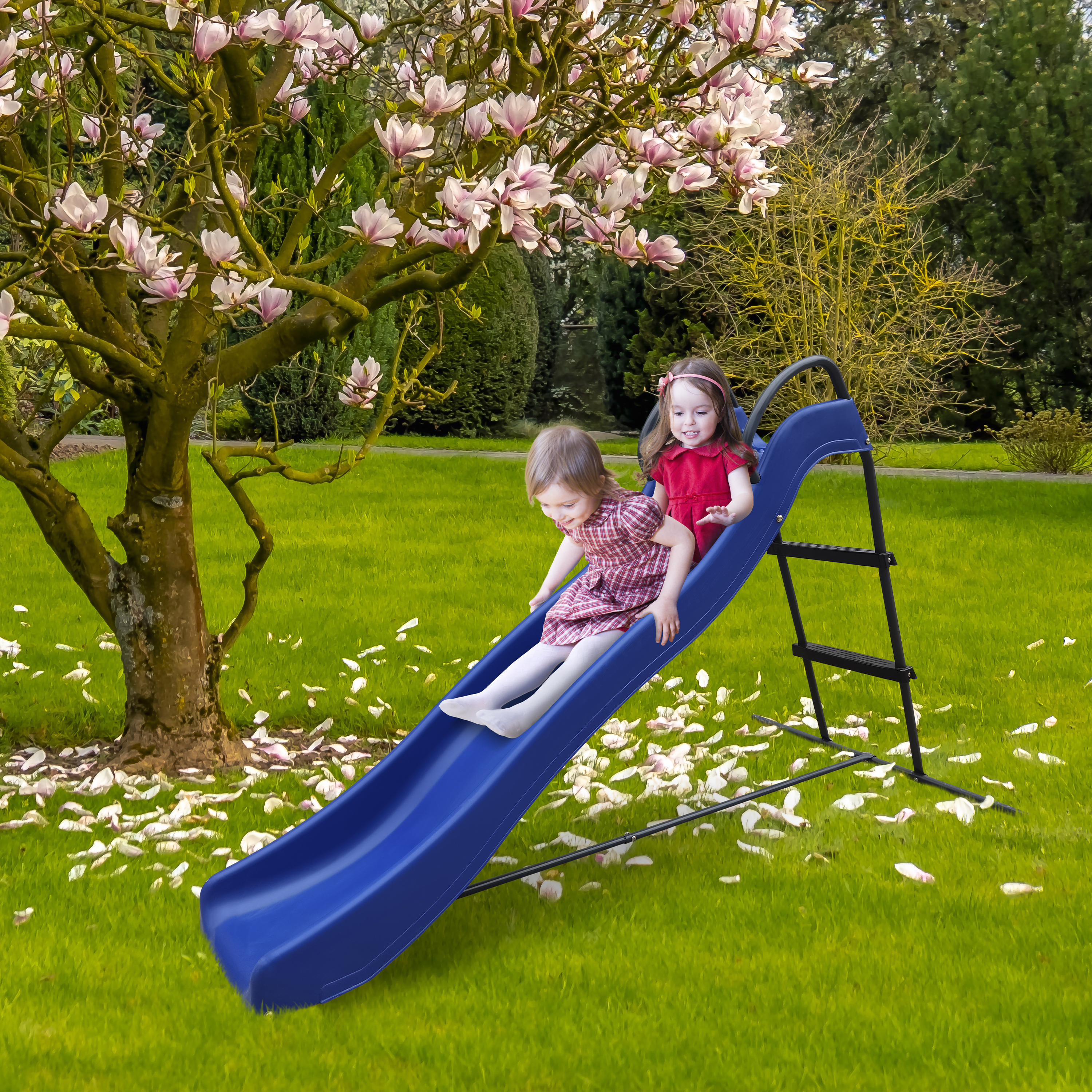 AXI Freestanding Slide with water connection 180cm - Blue/Anthracite