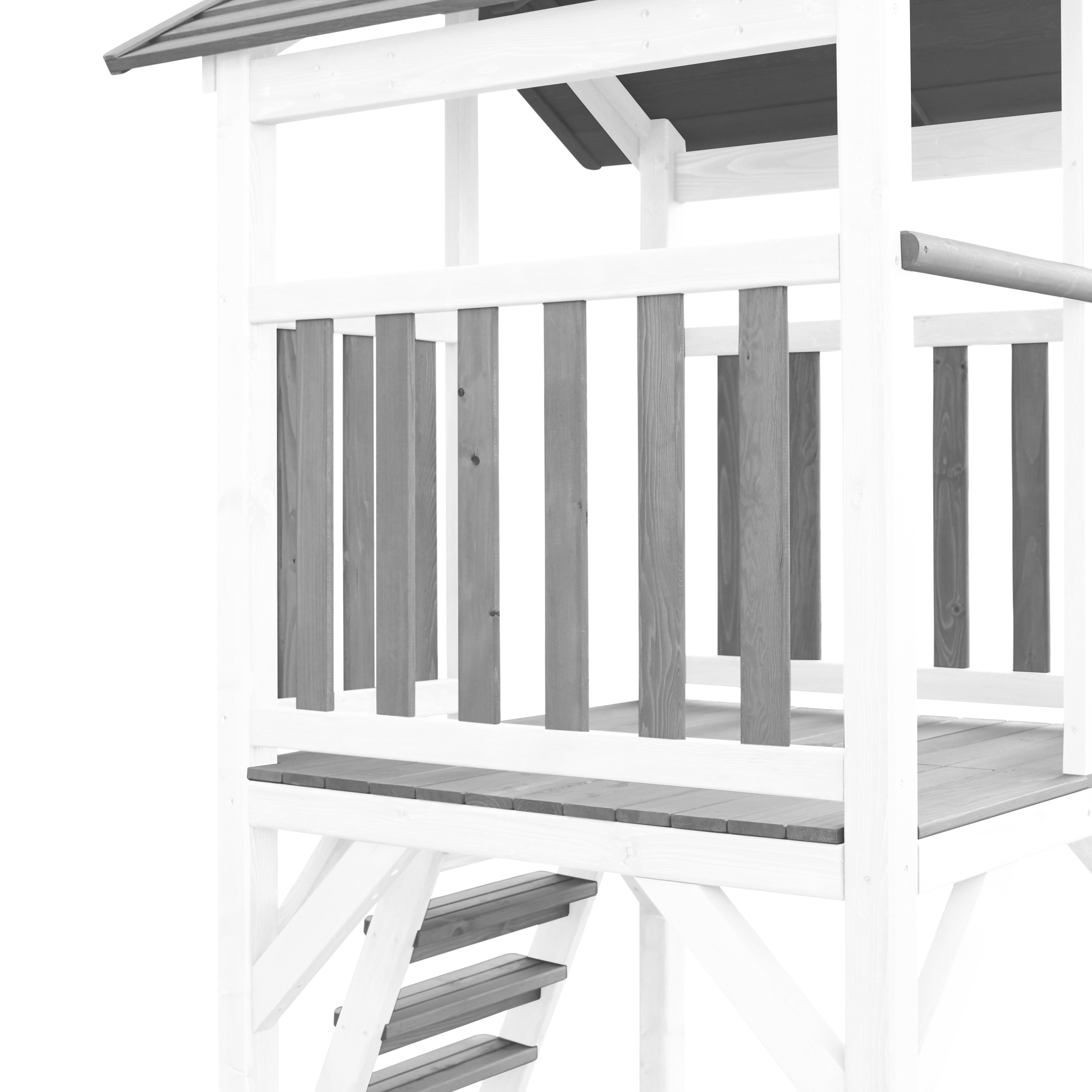 AXI Beach Tower with Climbing Frame and Roxy Nest Swing Set Grey/White - Red Slide