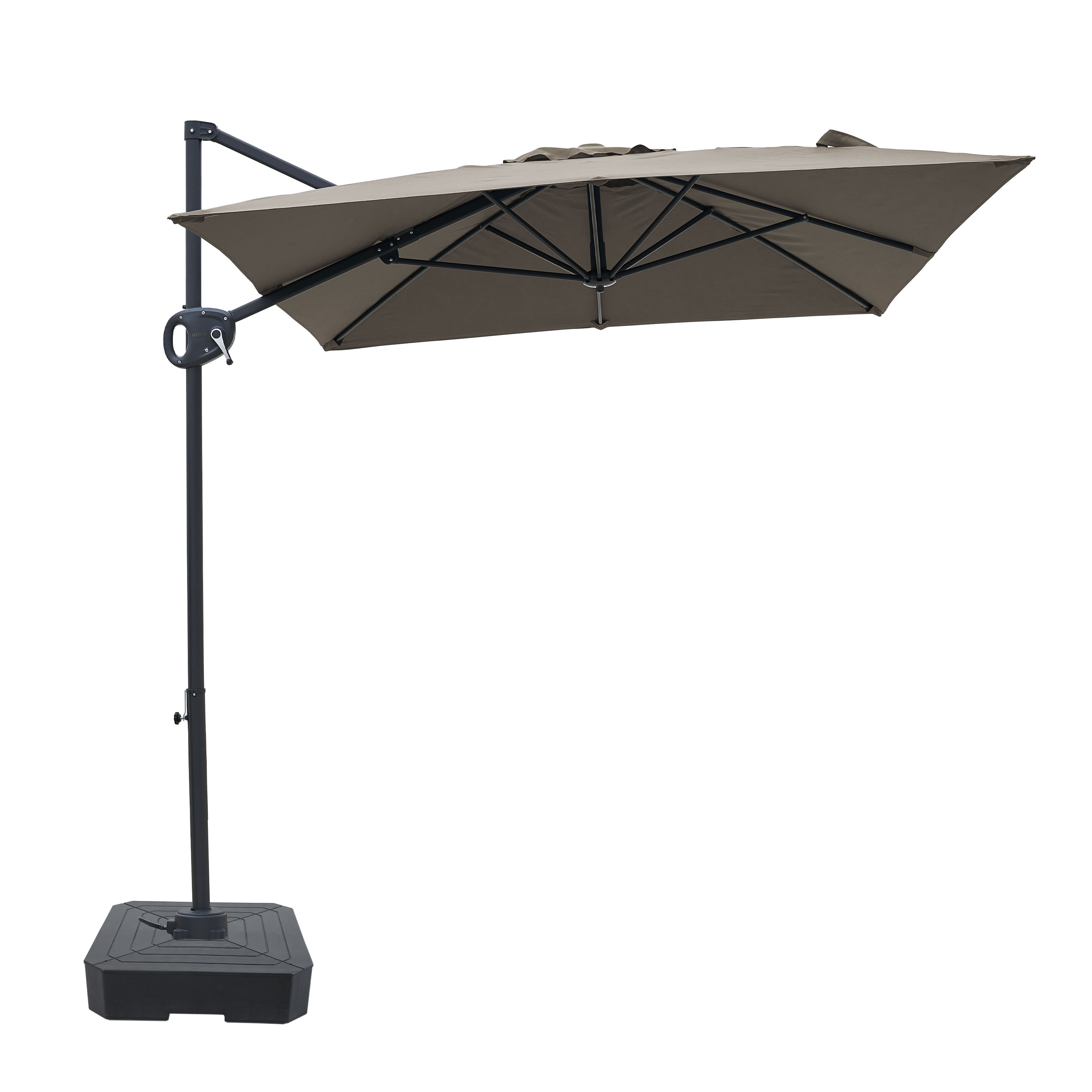 AXI Luma Cantilever Parasol 200x300 cm incl. fillable parasol base Anthracite/Taupe – Complete Set