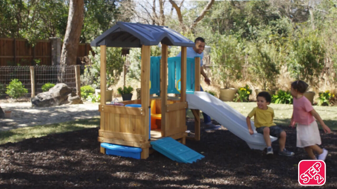 Thumbnail Step2 Woodland Adventure Speelhuis met glijbaan