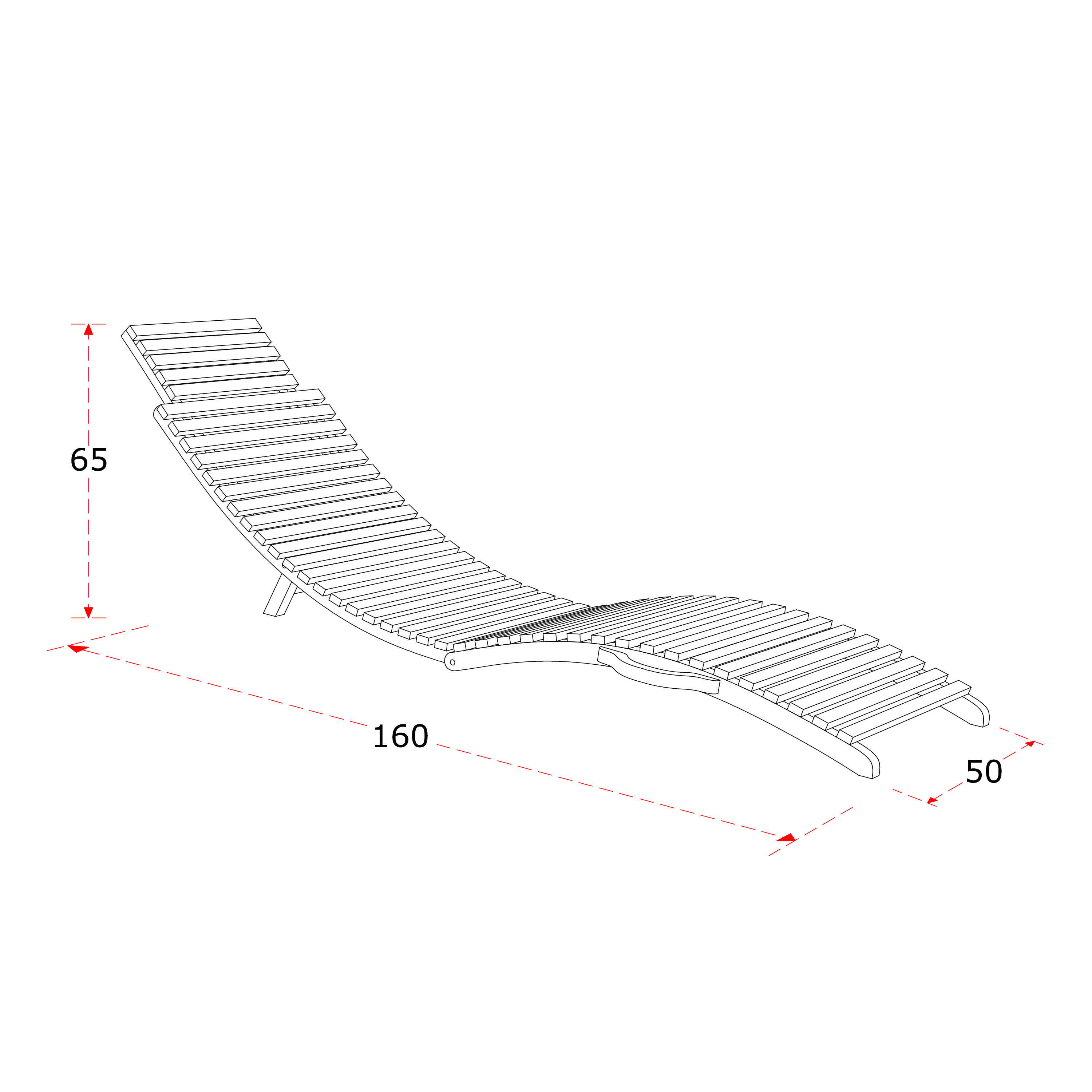 AXI Manny Teak Curved Sunbed Foldable