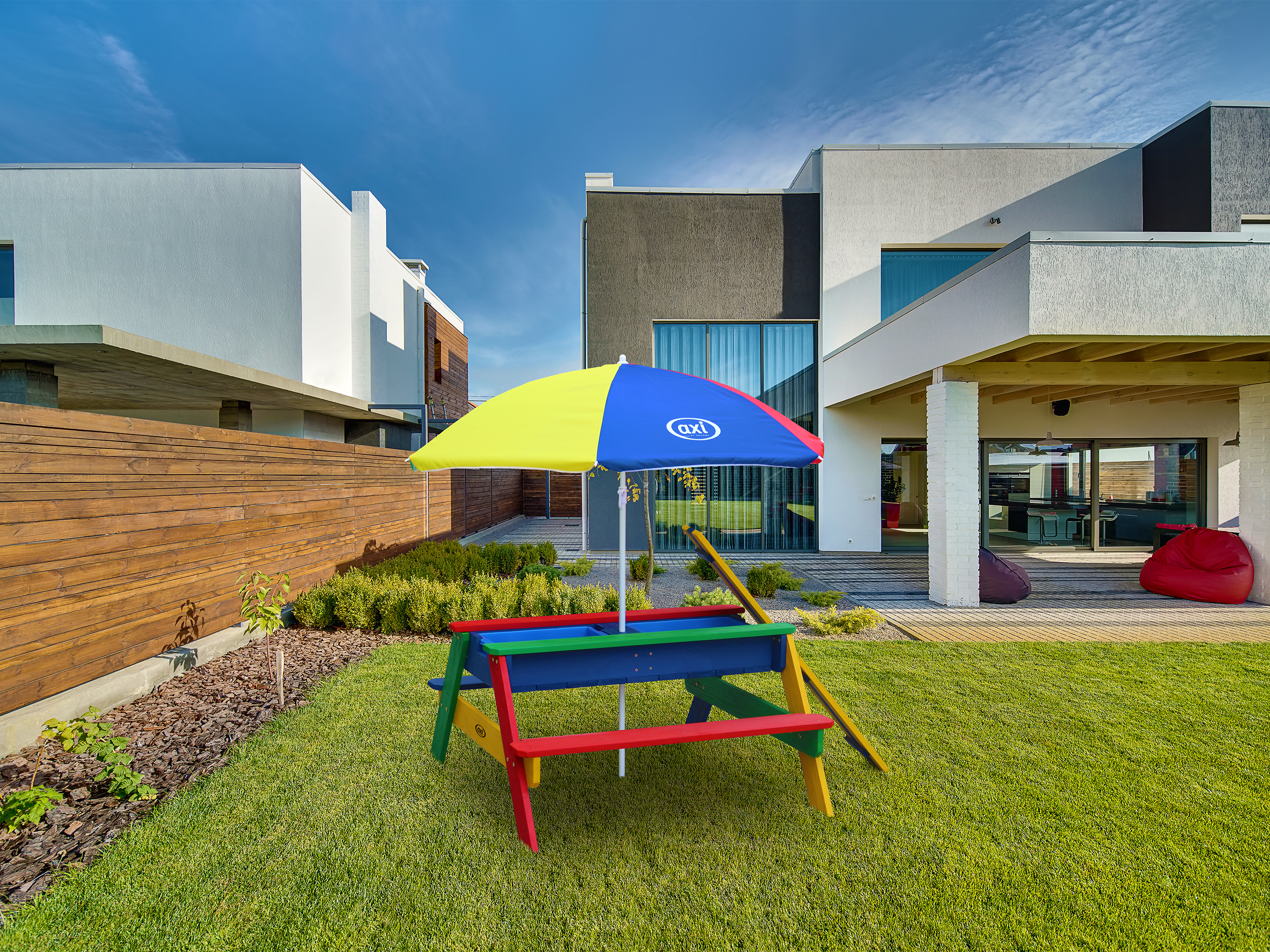 AXI Nick Sand & Water Picnic Table Rainbow - Umbrella Rainbow