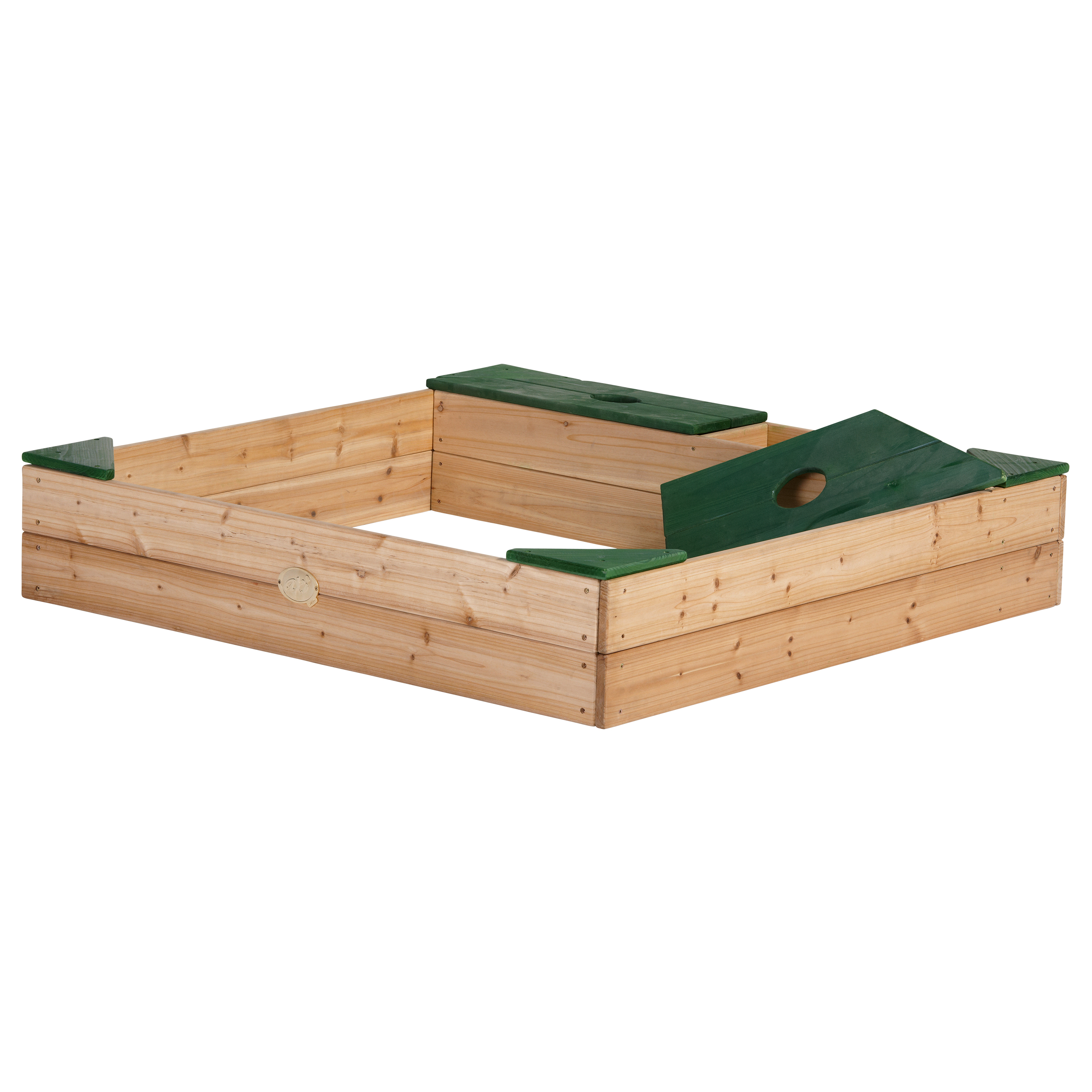 AXI Amy Sandbox with Storage - 115 x 115 cm - Brown/Green