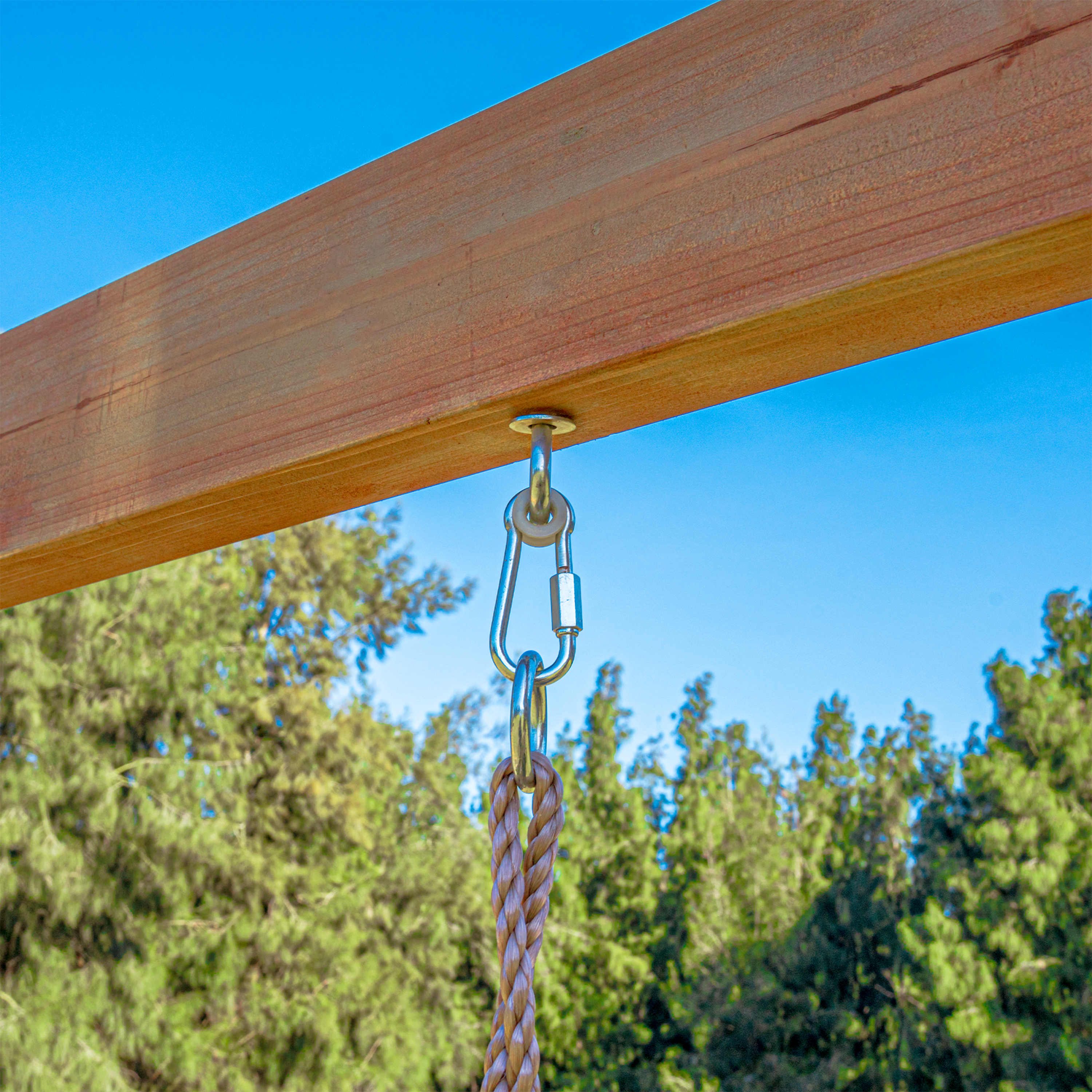 AXI Mitch Climbing Frame with Double Swing. Trapeze and Lookout Tower – Pastel Blue Slide