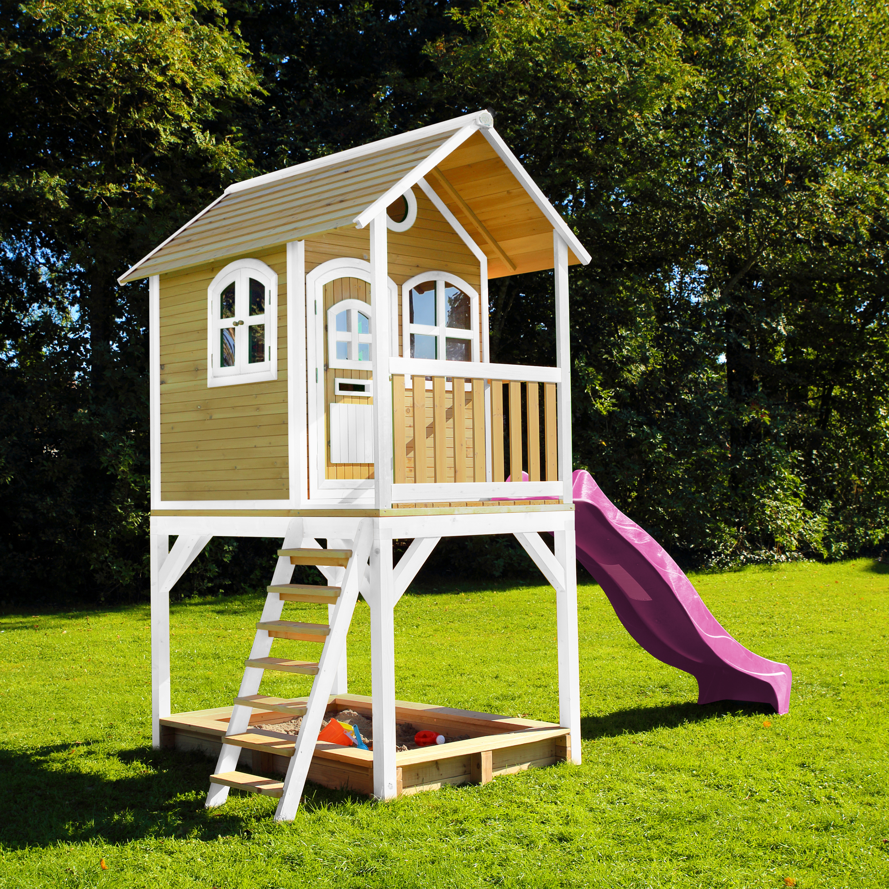 AXI Sarah Playhouse Brown/White - Purple Slide