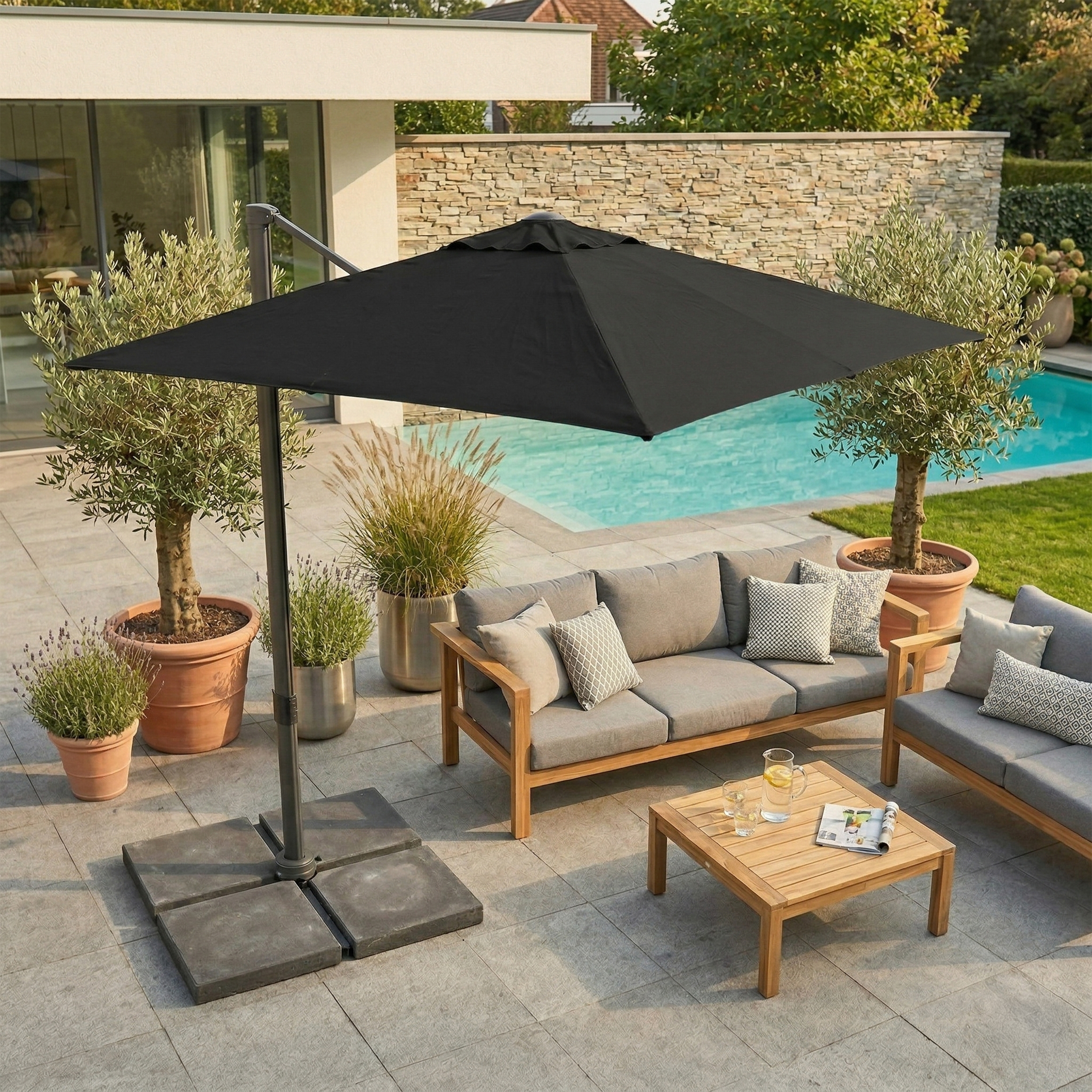 AXI Nyra Cantilever Parasol 200x300 cm Anthracite/Grey