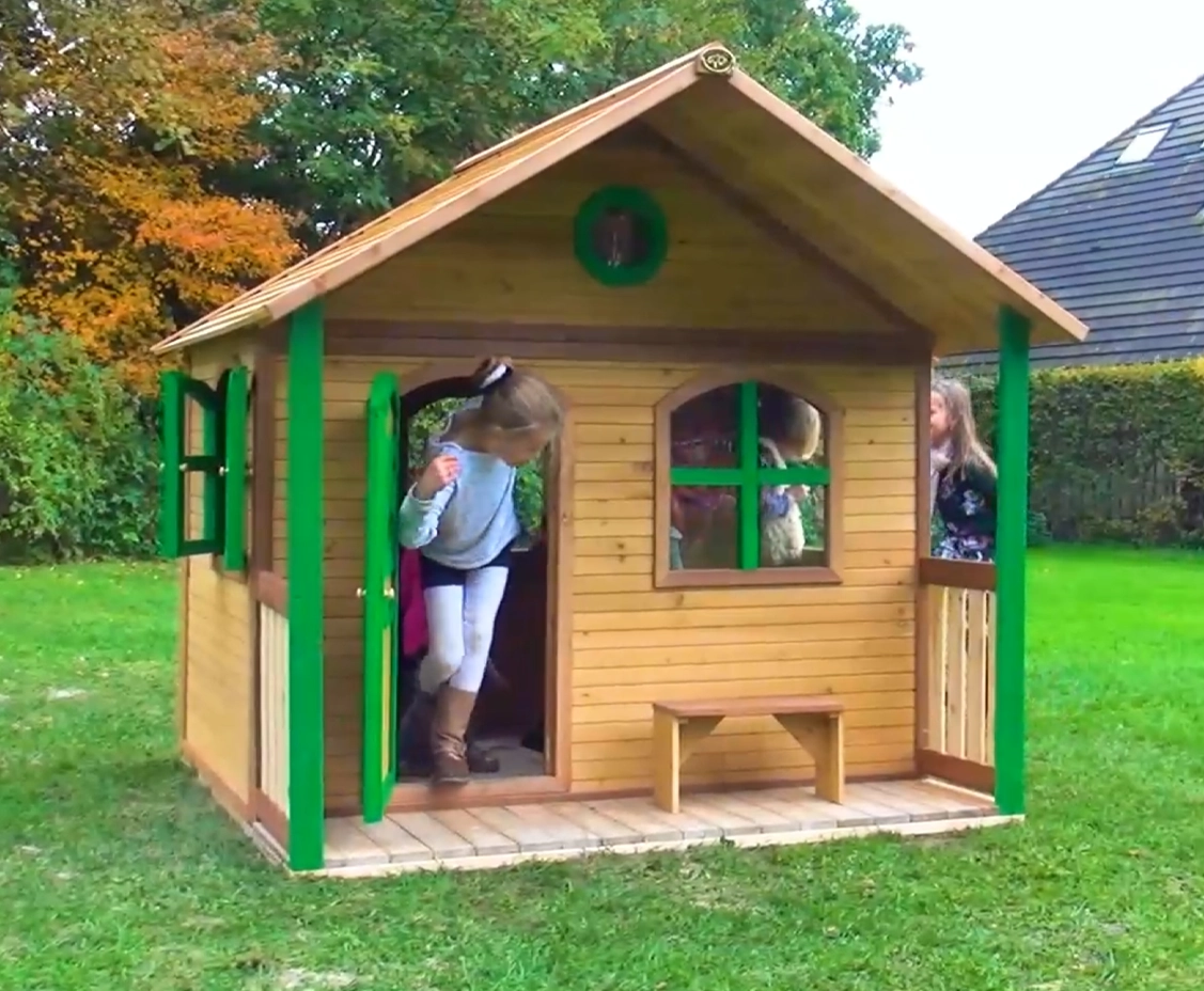 Thumbnail AXI Milan Speelhuis in Bruin/Groen - Speelhuisje van hout