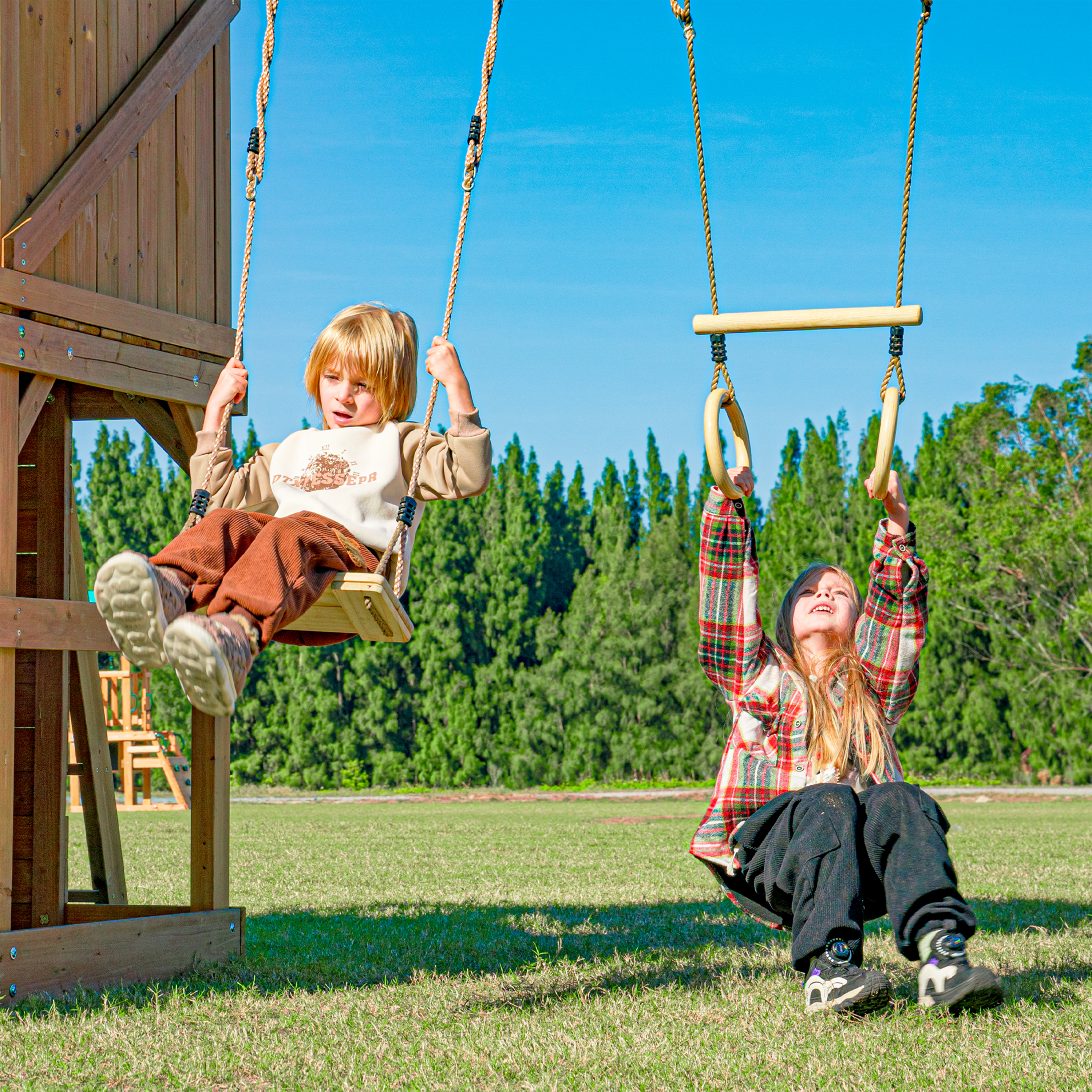 AXI Jack Climbing Frame with Double Swing and Trapeze – Purple Slide