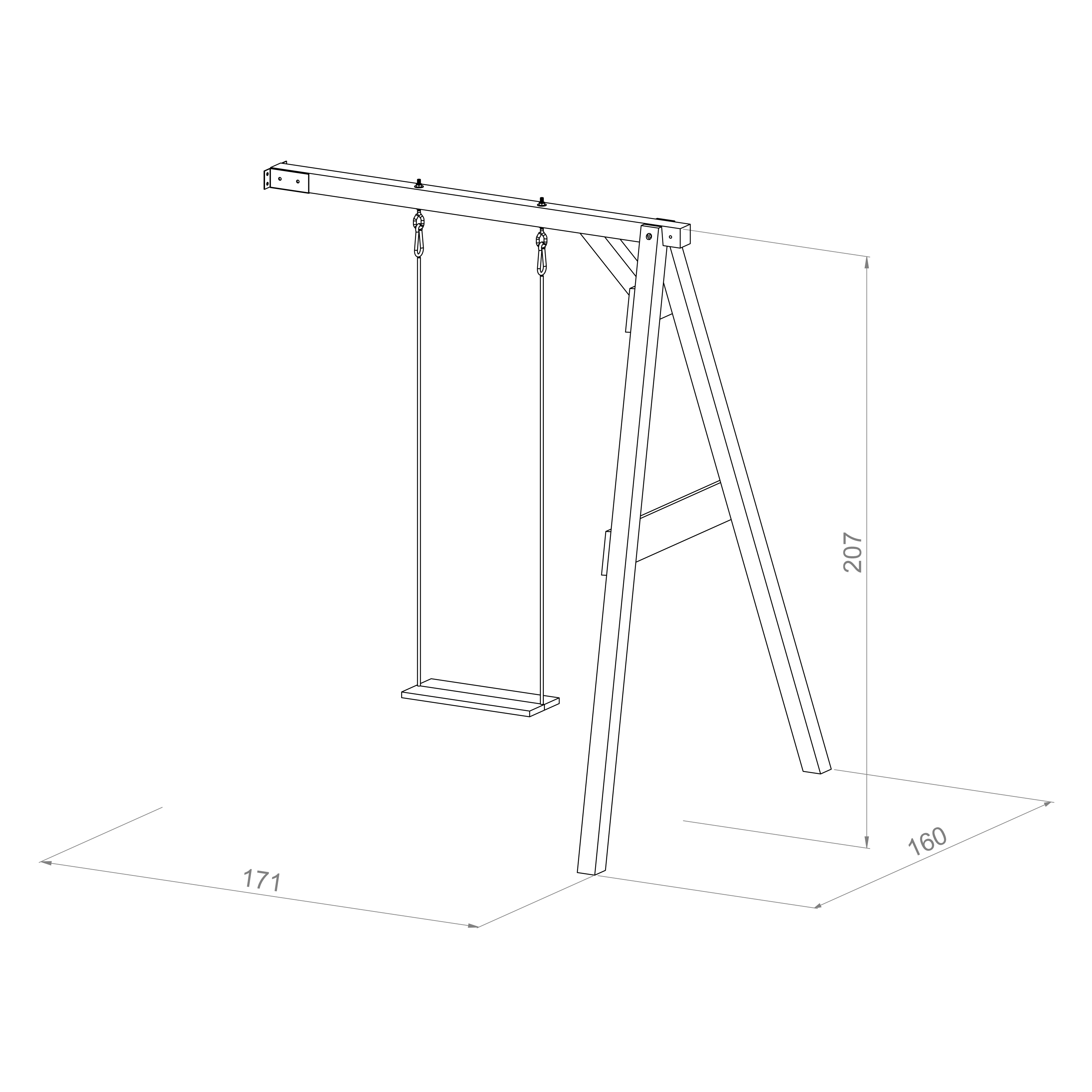 AXI Attachable Single Swing Set - White/Brown