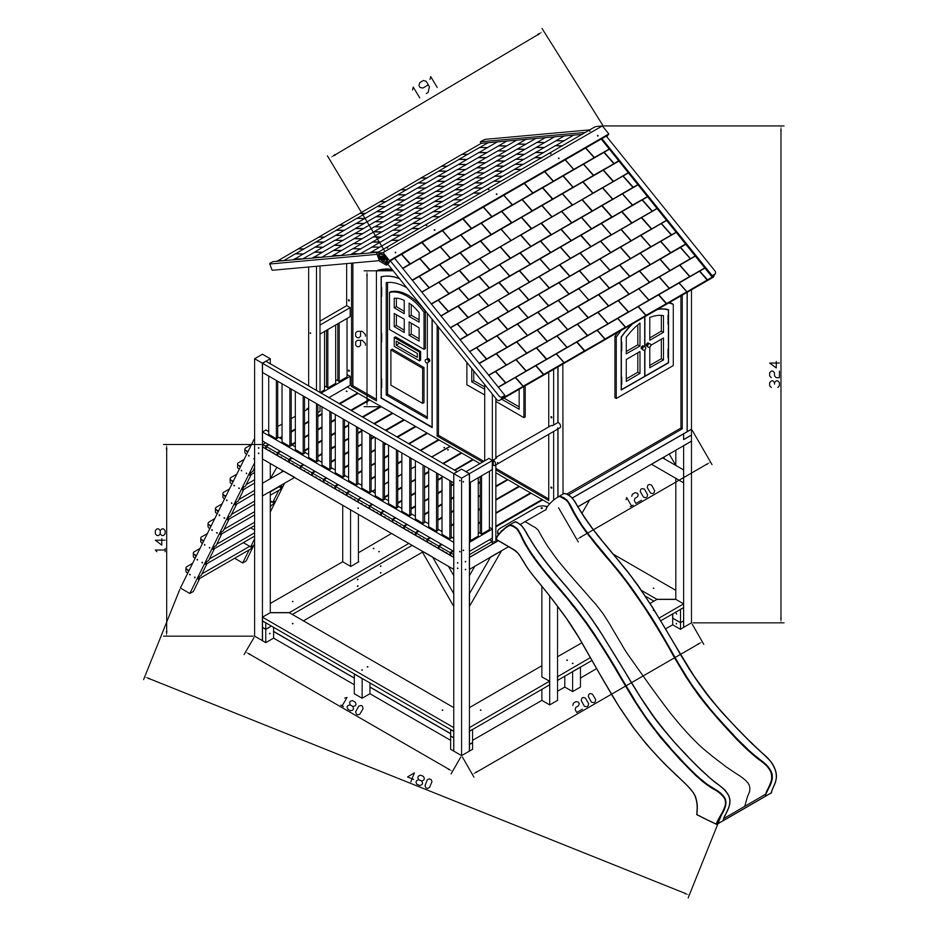 AXI Andy Playhouse Brown/Green - Green Slide