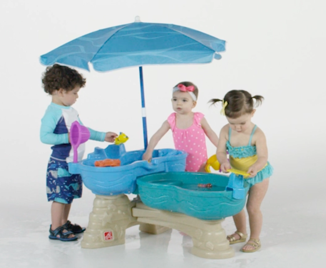 Thumbnail Step2 Spill & Splash Seaway Zand- en Watertafel met parasol- Buitenspelen met waterspeelgoed