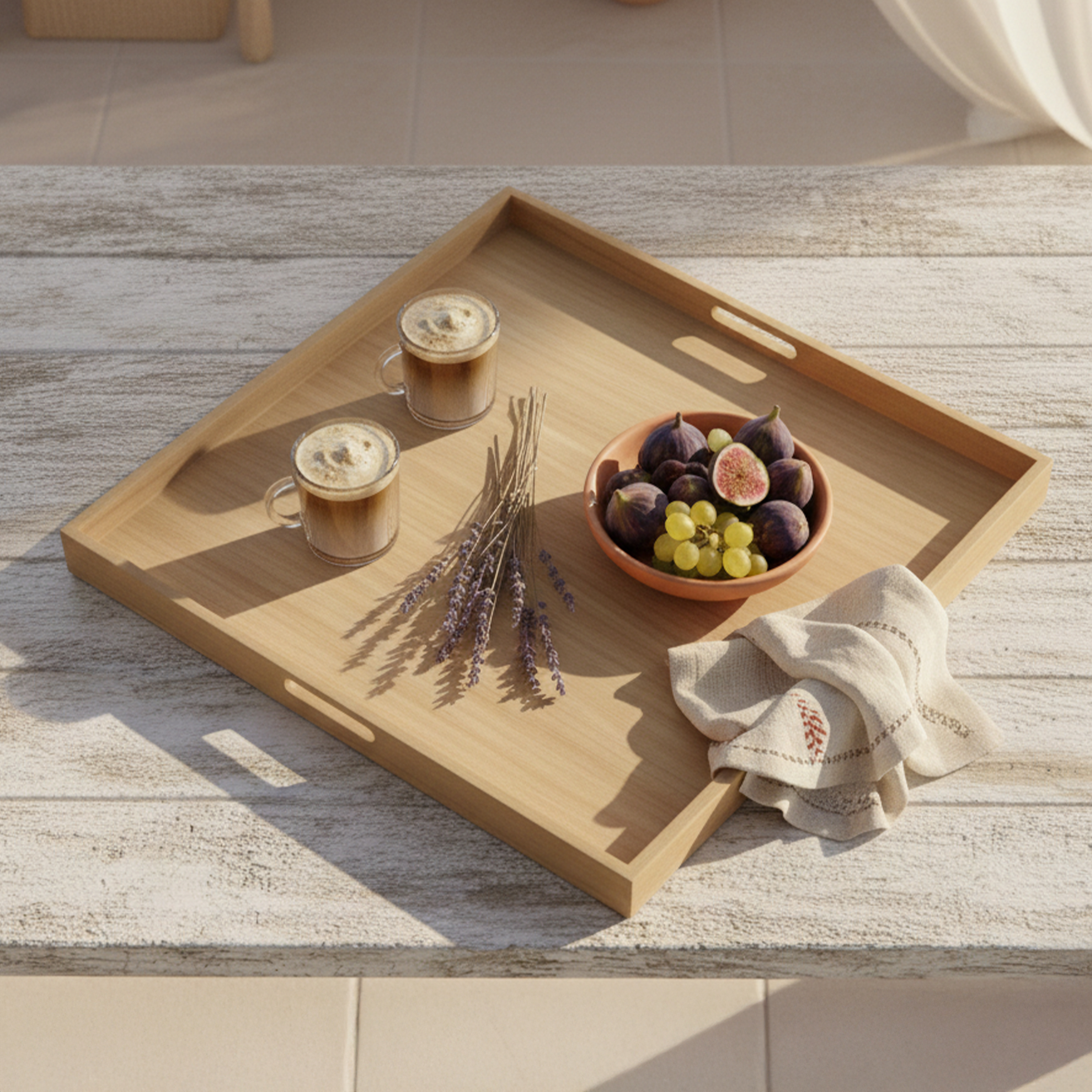 AXI Bayu Teak Tray 80x80x5 cm