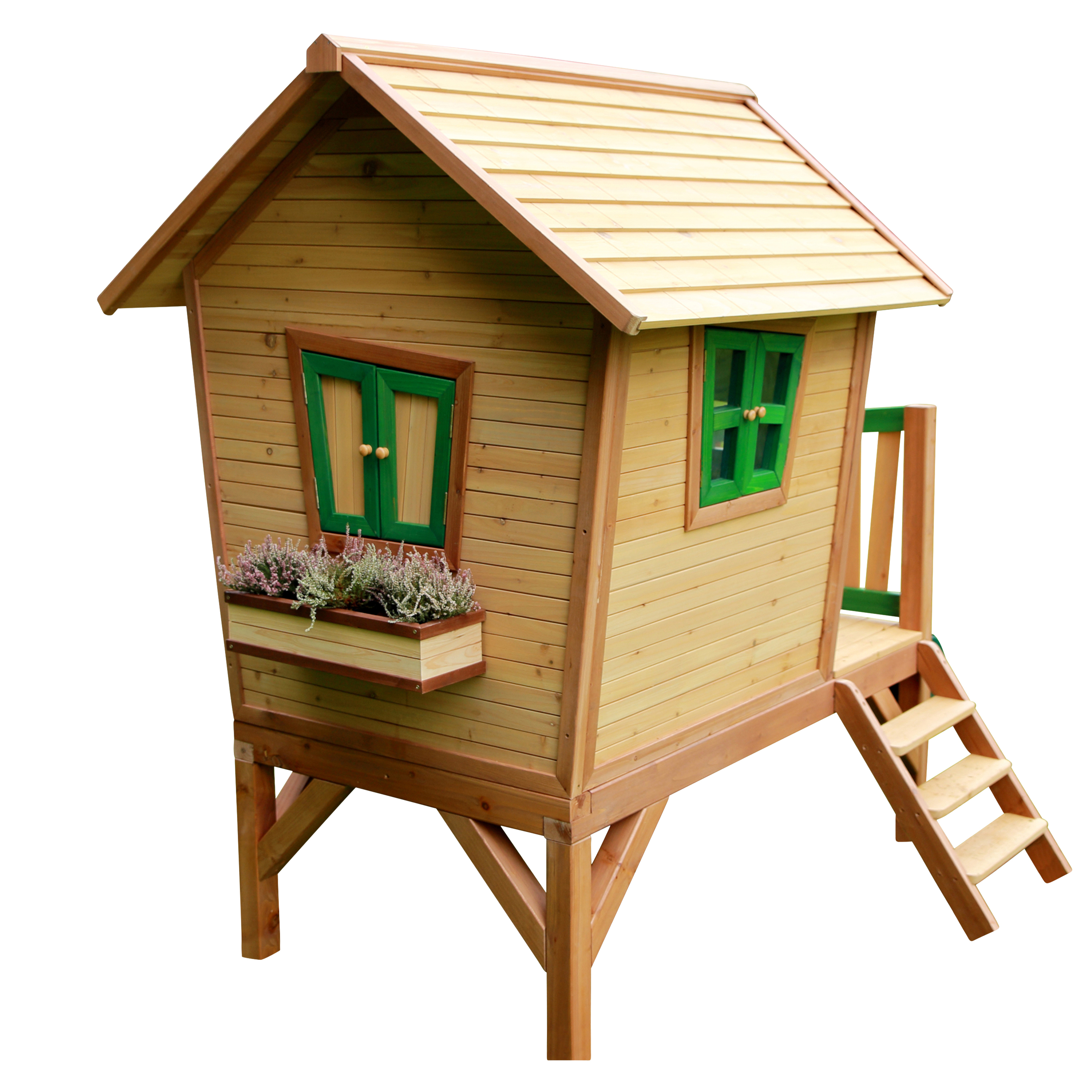 AXI Robin Playhouse Brown/Green - Red Slide