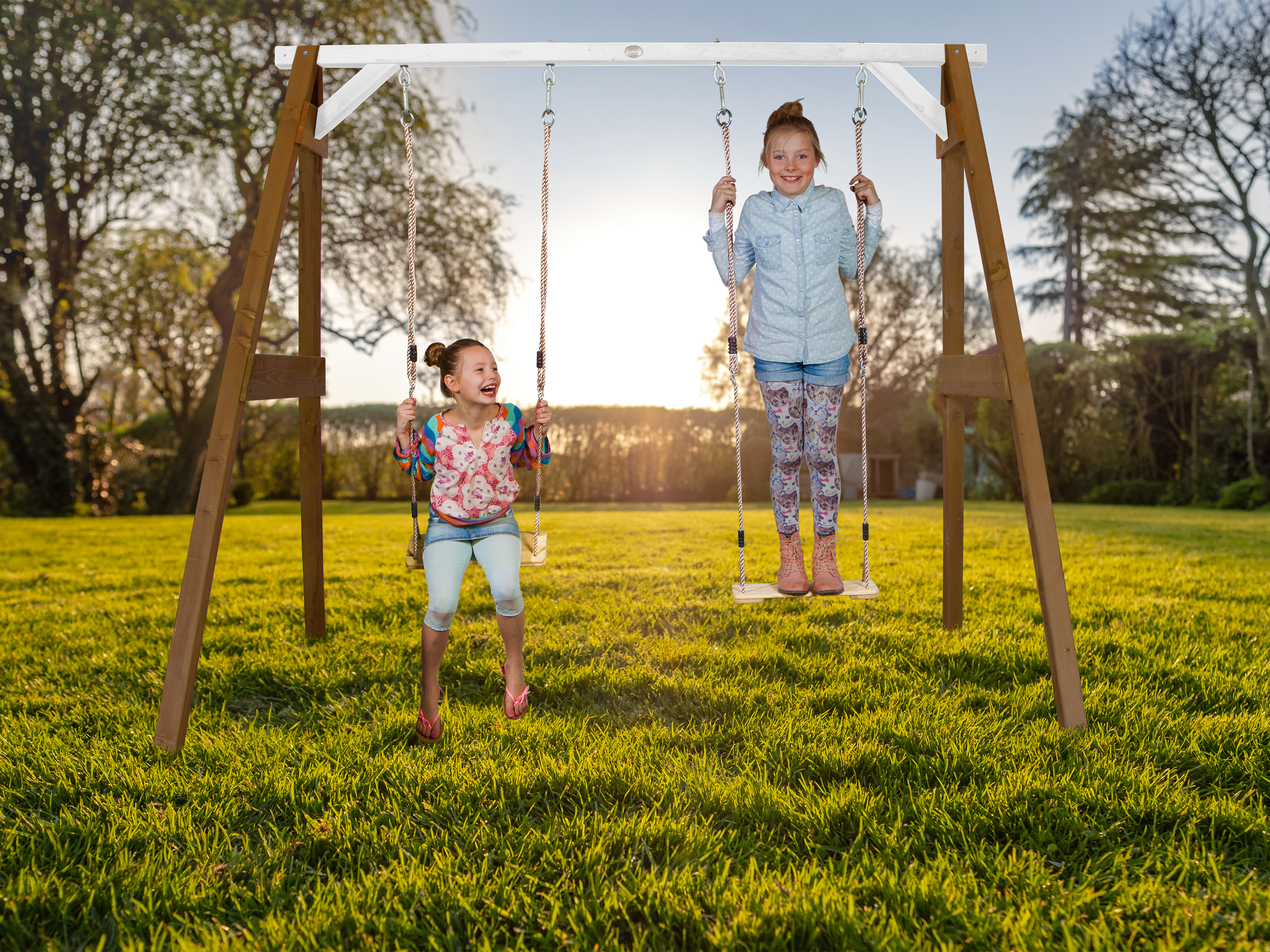 AXI Double Swing Set - Brown/White
