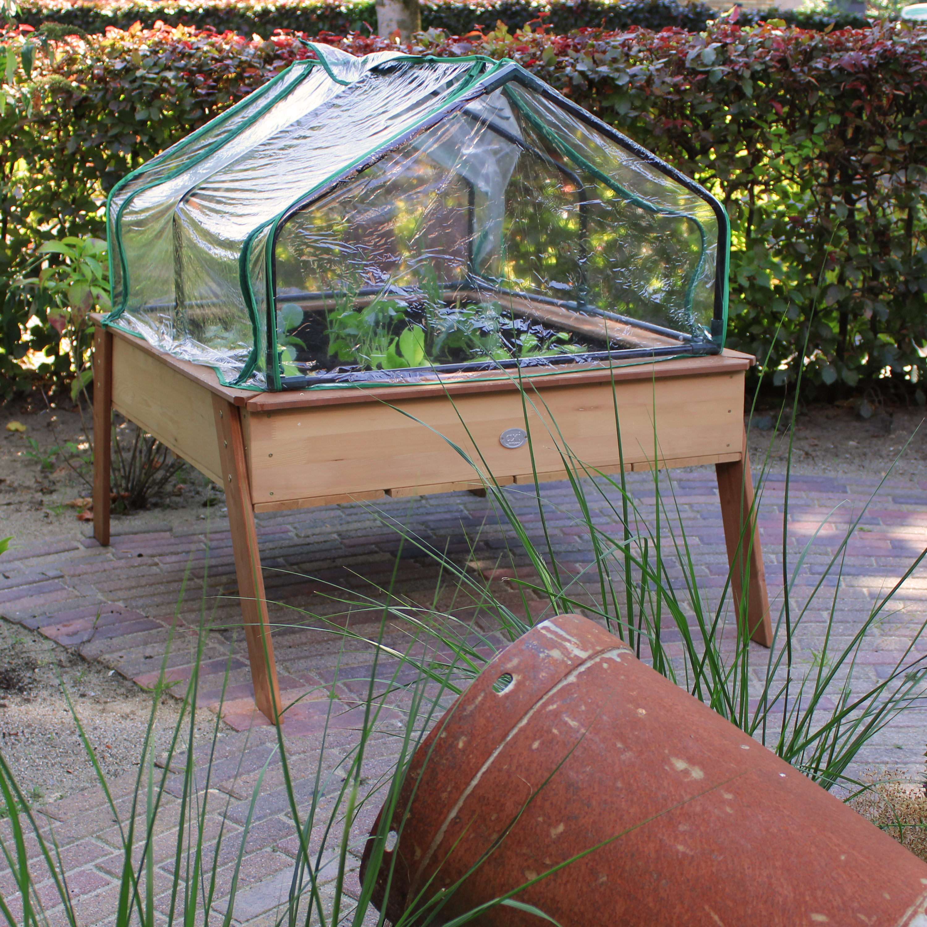 AXI Linda Gardening Table with Greenhouse - Brown