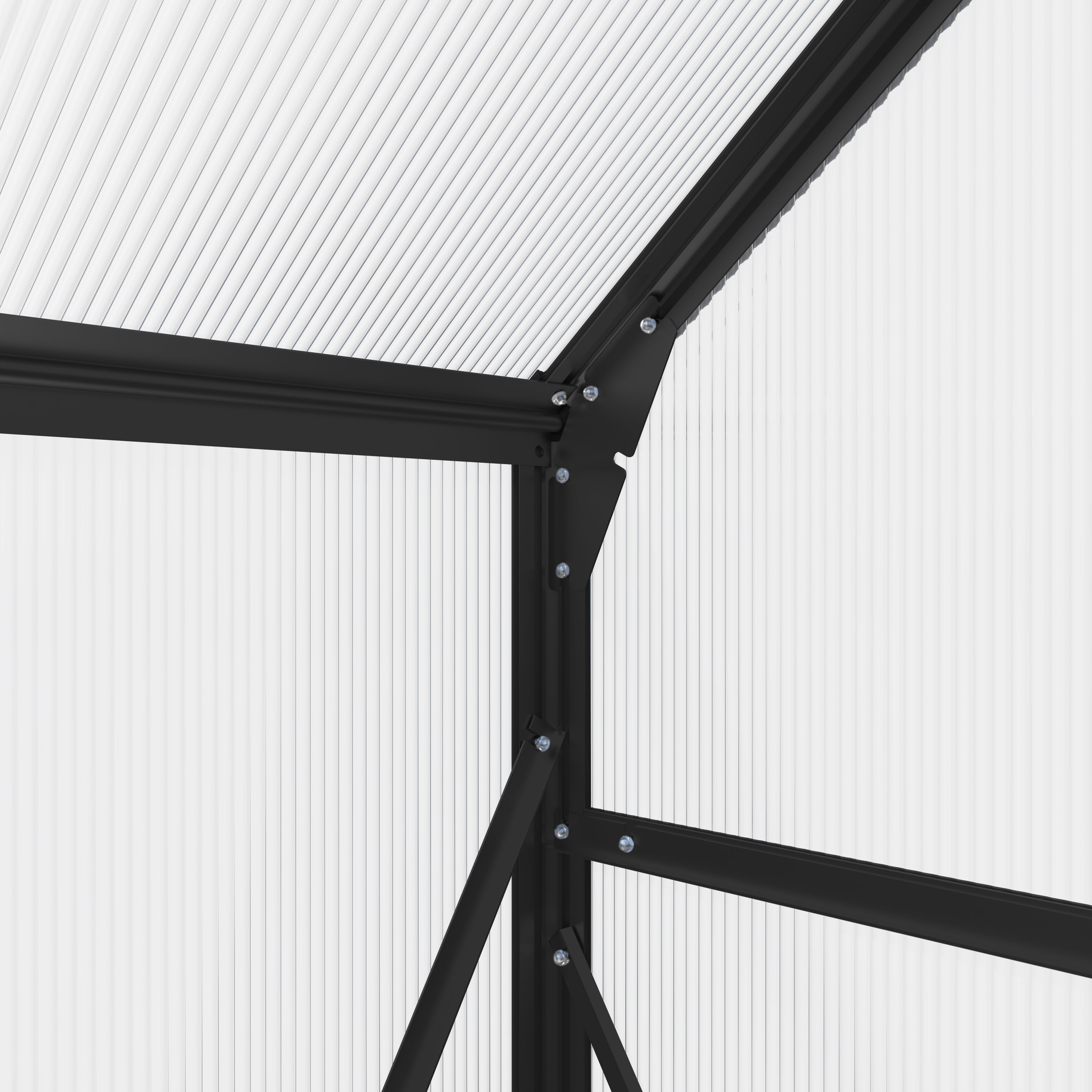 AXI Simon Greenhouse Polycarbonate - Black 310x190x207 cm