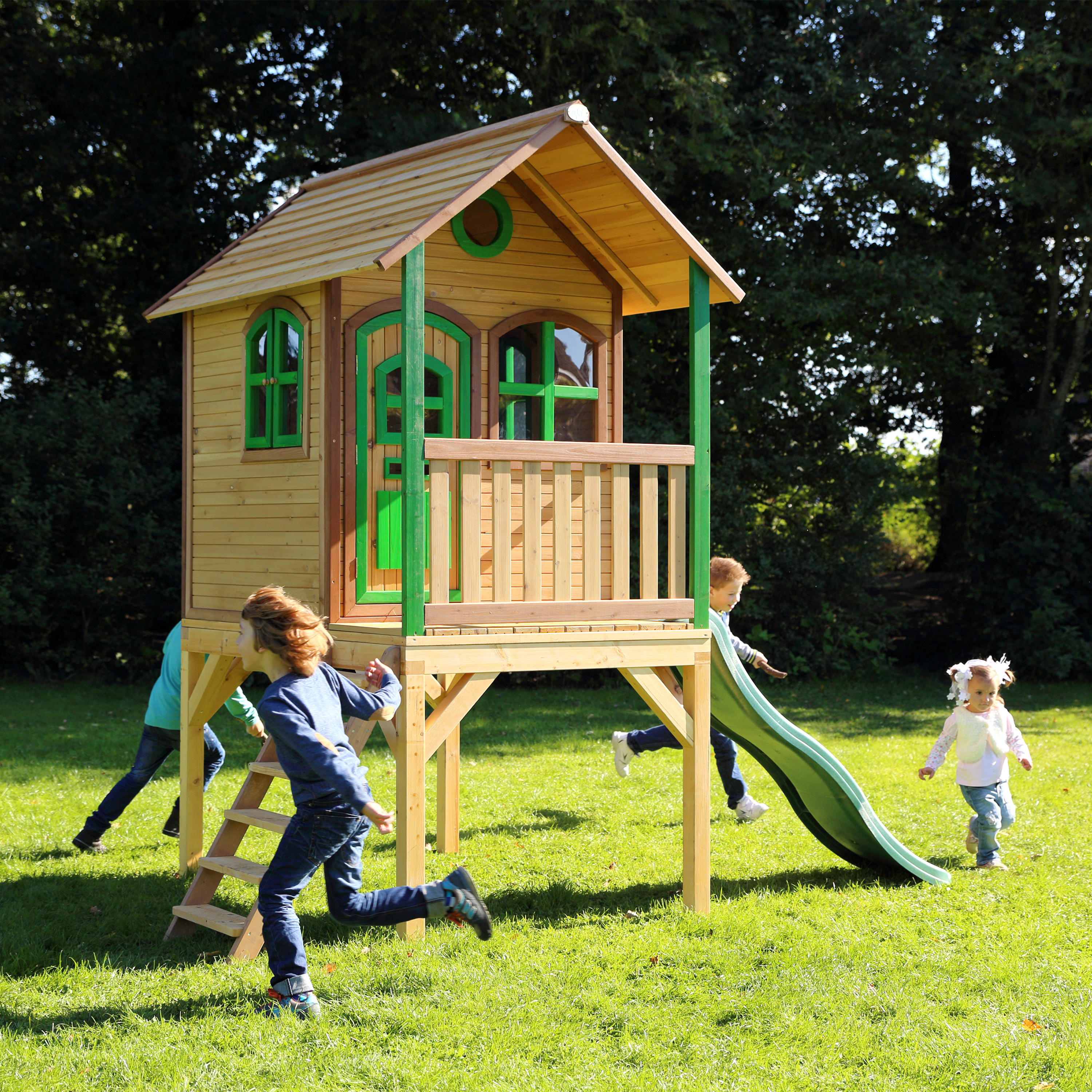 AXI Laura Playhouse Brown/Green - Green Slide
