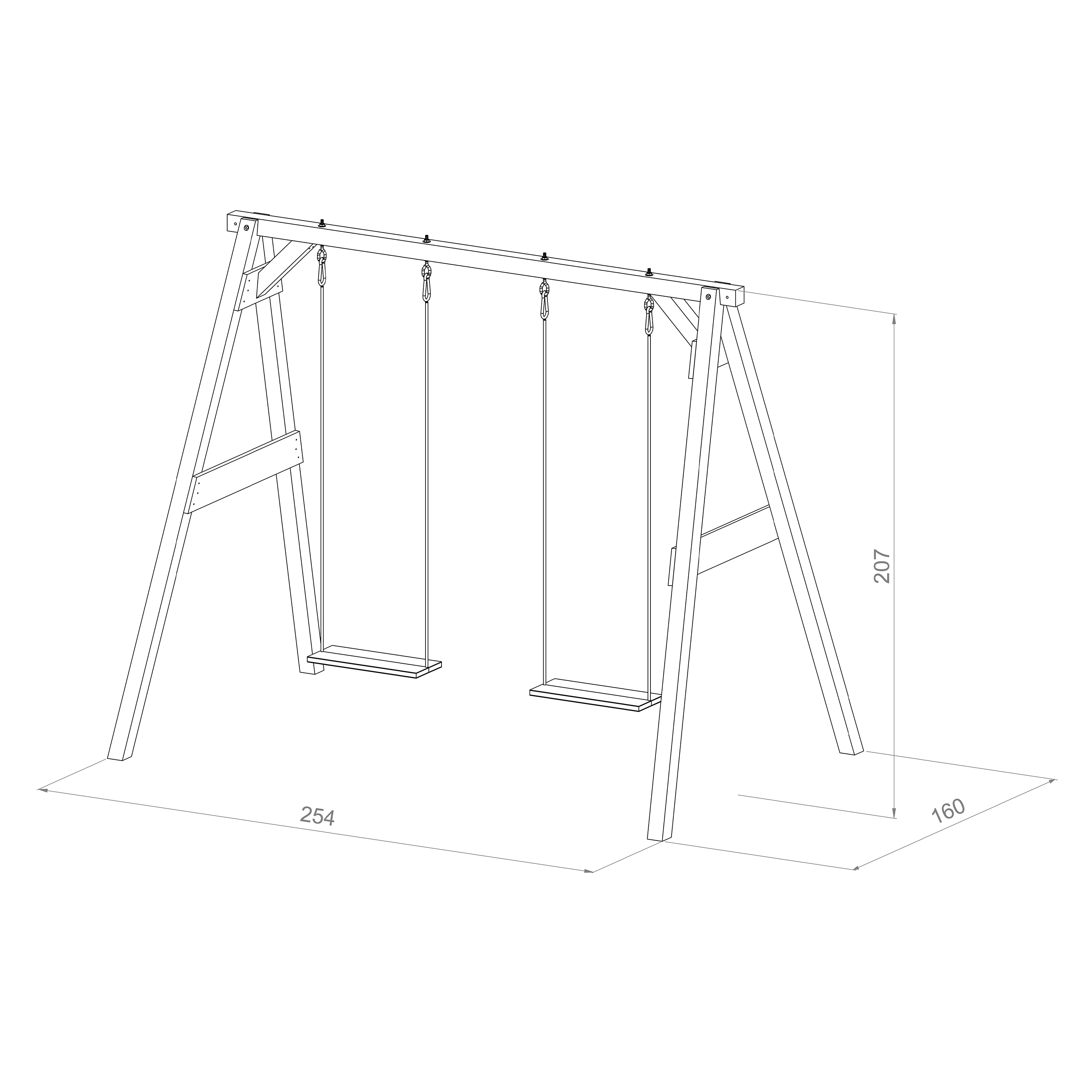 AXI Double Swing Set - Brown/White