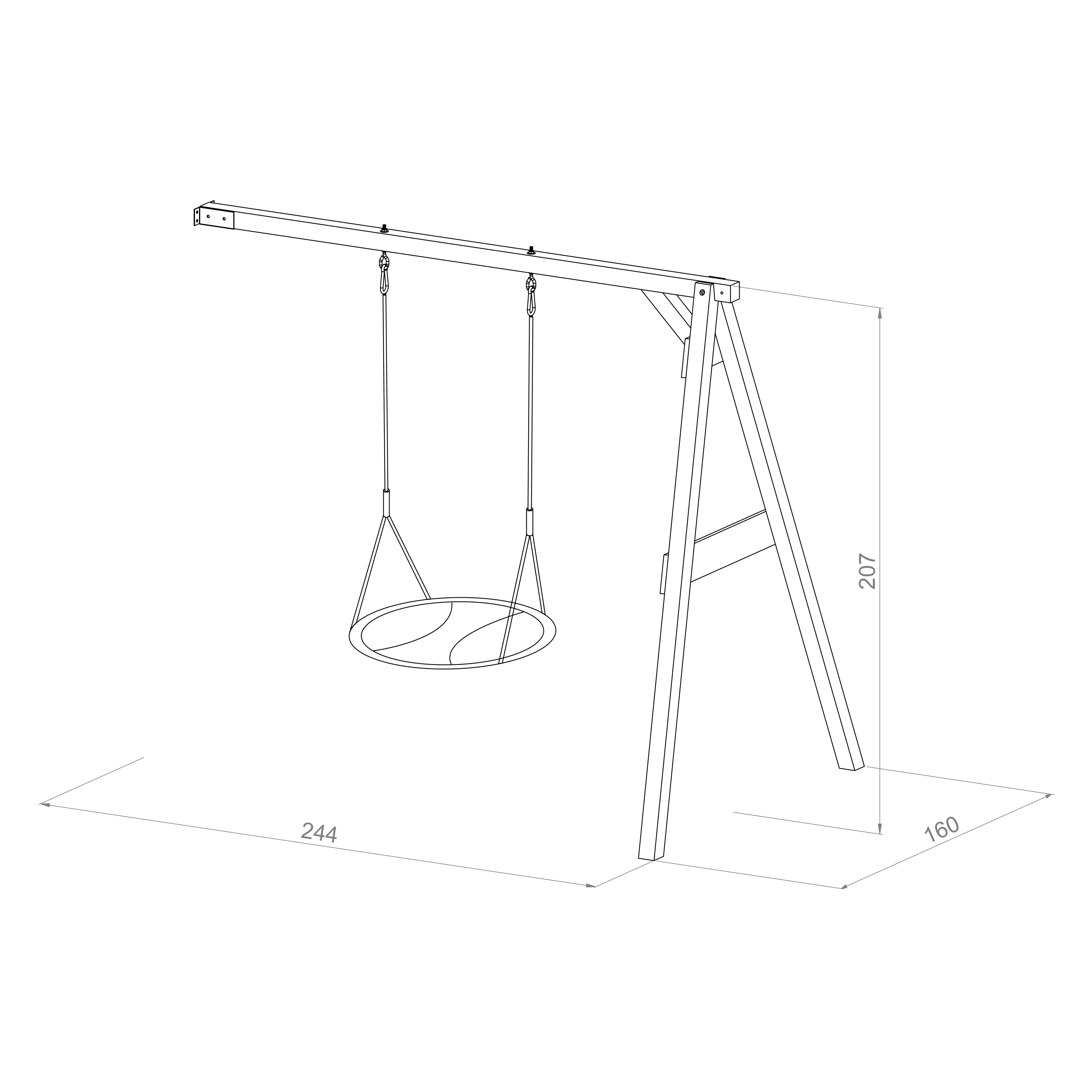 AXI Summer Attachable Nest Swing Set - Grey/White