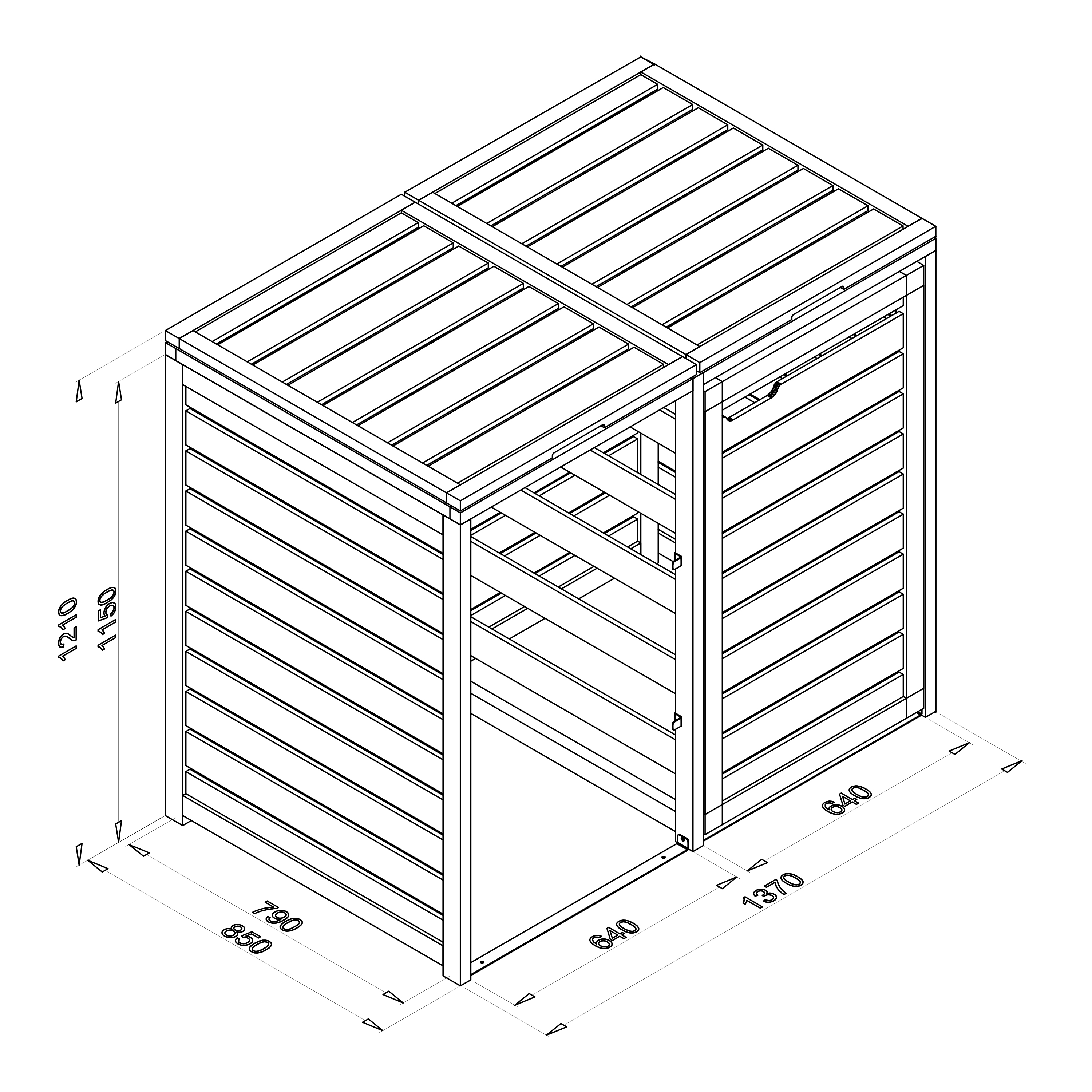 AXI Lex Wooden Bin Storage Brown/Black - 2 bins