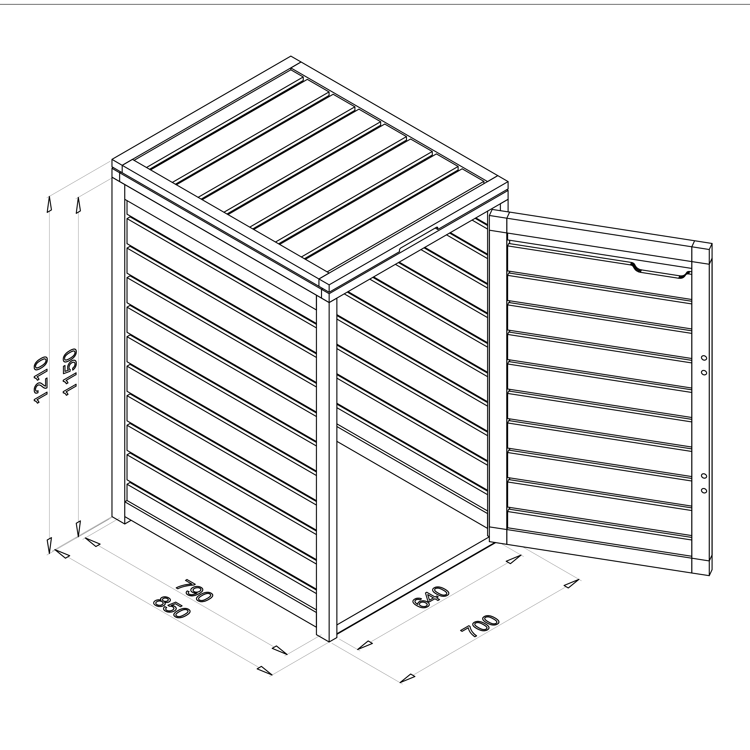 AXI Lex Wooden Bin Storage Black/Brown - 1 bin