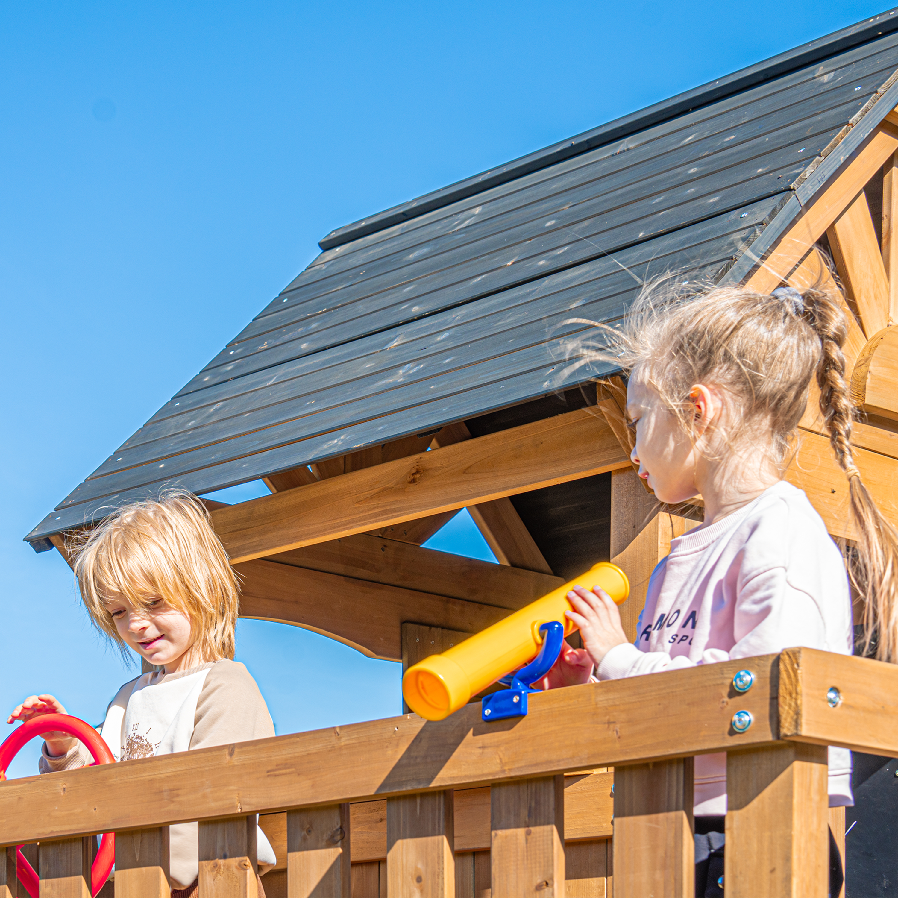AXI Jack Climbing Frame with Double Swing and Trapeze – Grey Slide