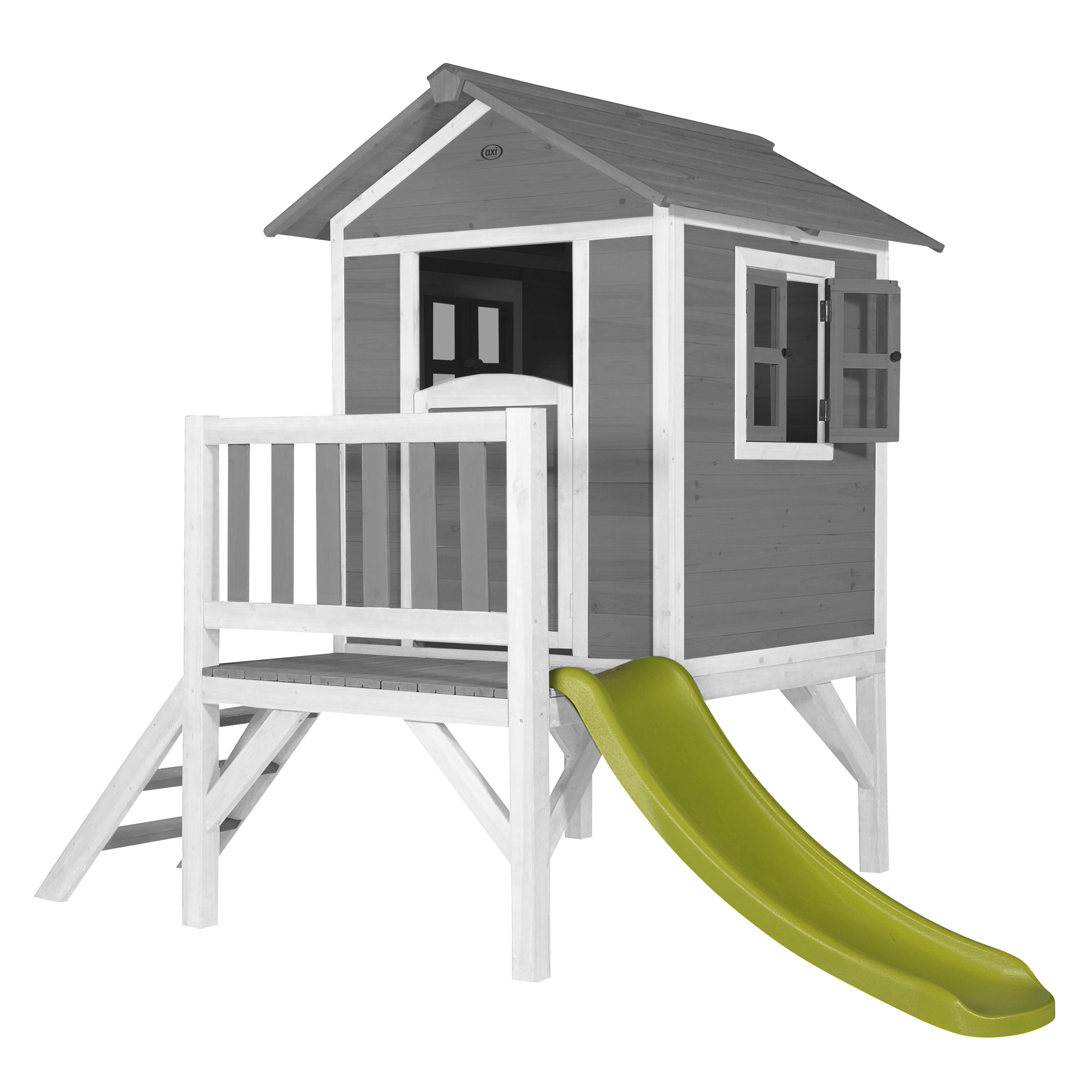 AXI Lodge XL Playhouse Cool Grey - Lime Green Slide
